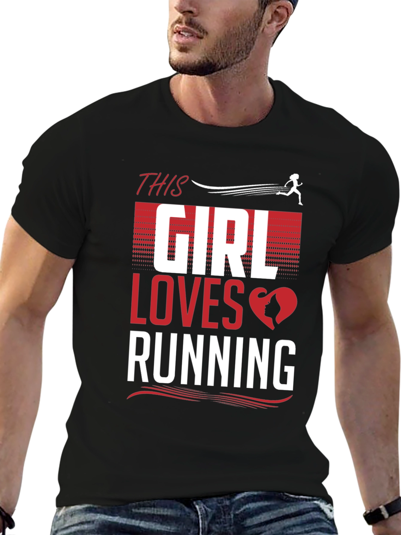 This Girl Loves Running Black T-Shirt