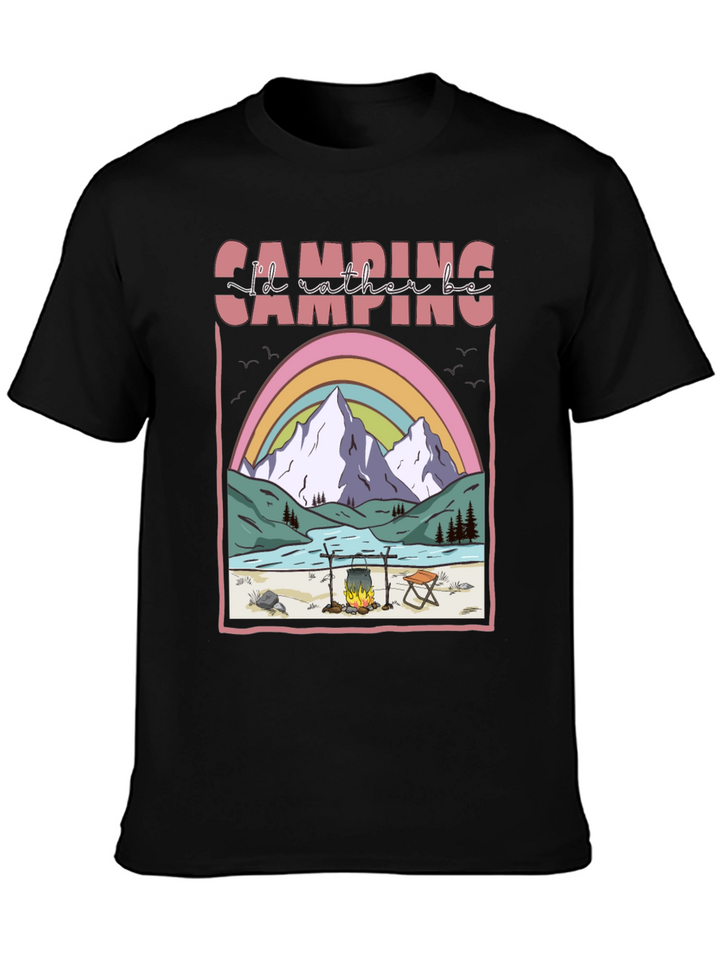 Camping Graphic T-Shirt: Id Rather Be Camping