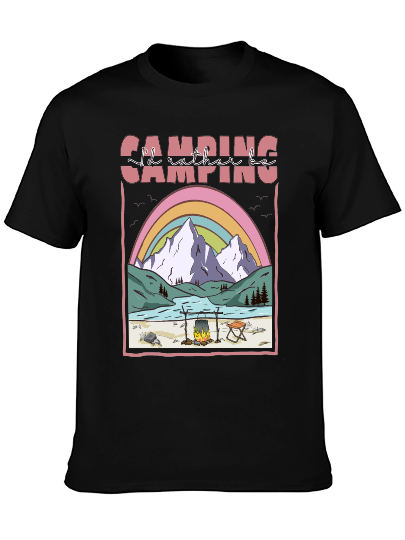 Camping Graphic T-Shirt: Id Rather Be Camping