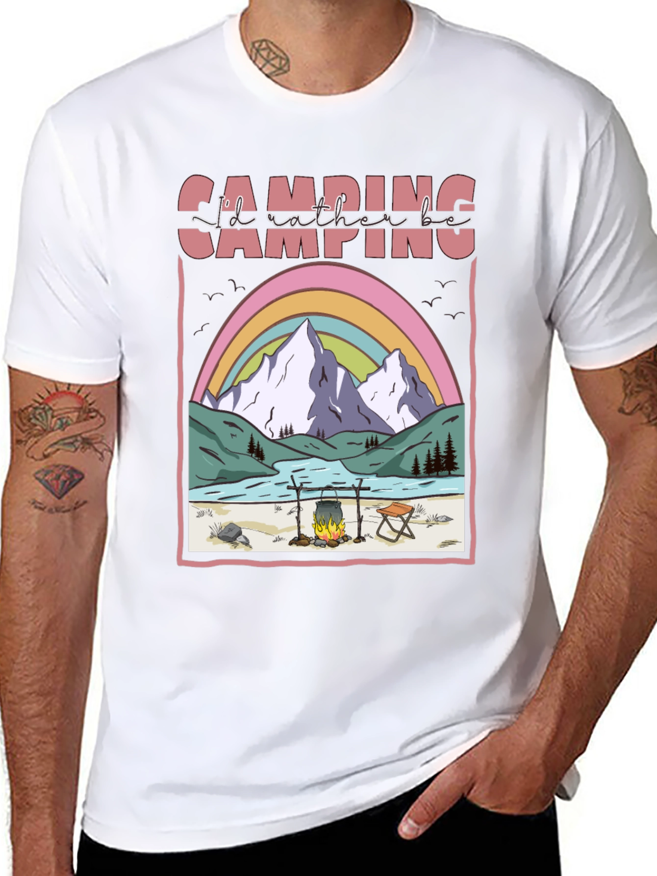 Camping Graphic T-Shirt: Id Rather Be Camping
