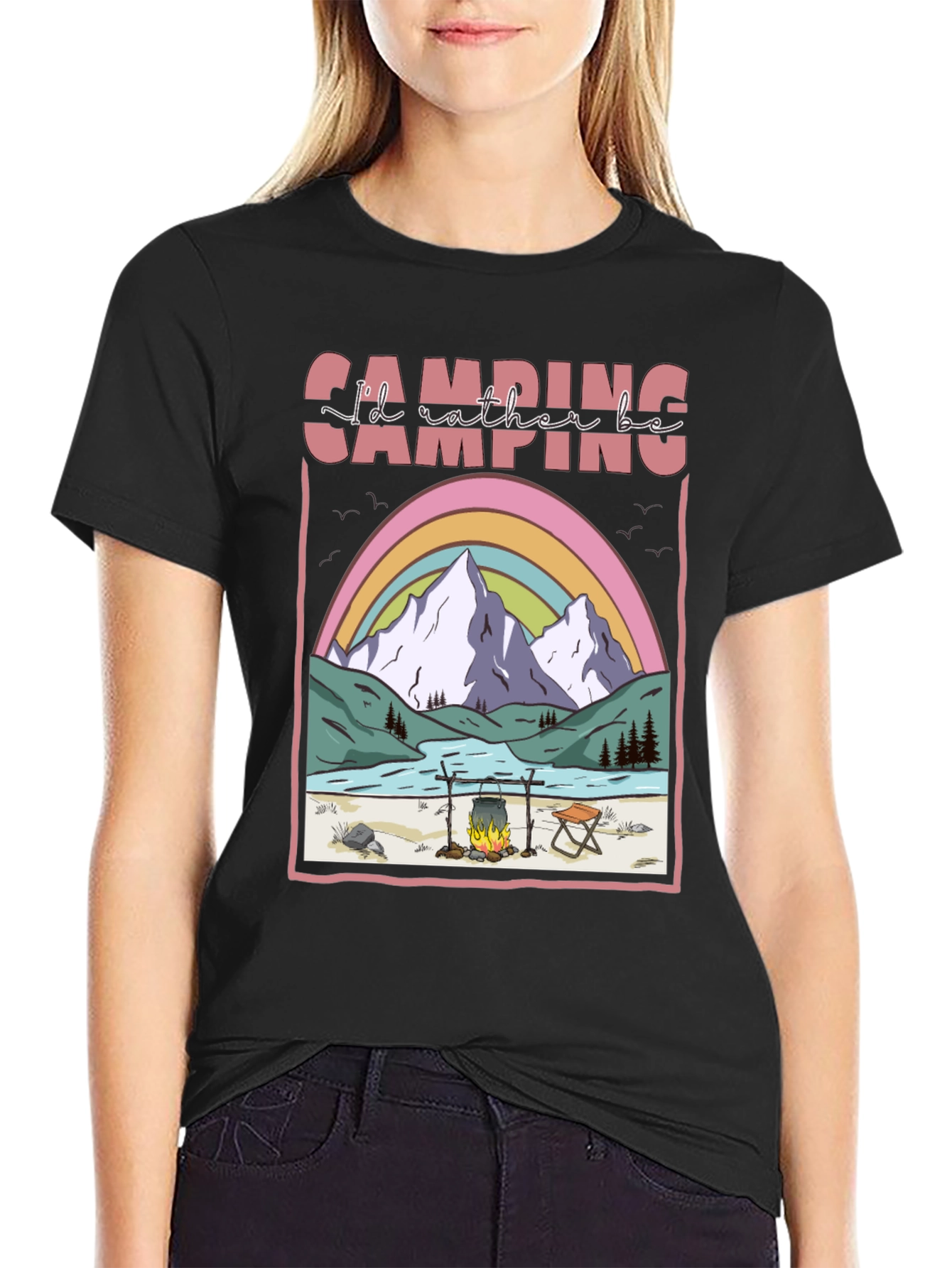 Camping Graphic T-Shirt: Id Rather Be Camping