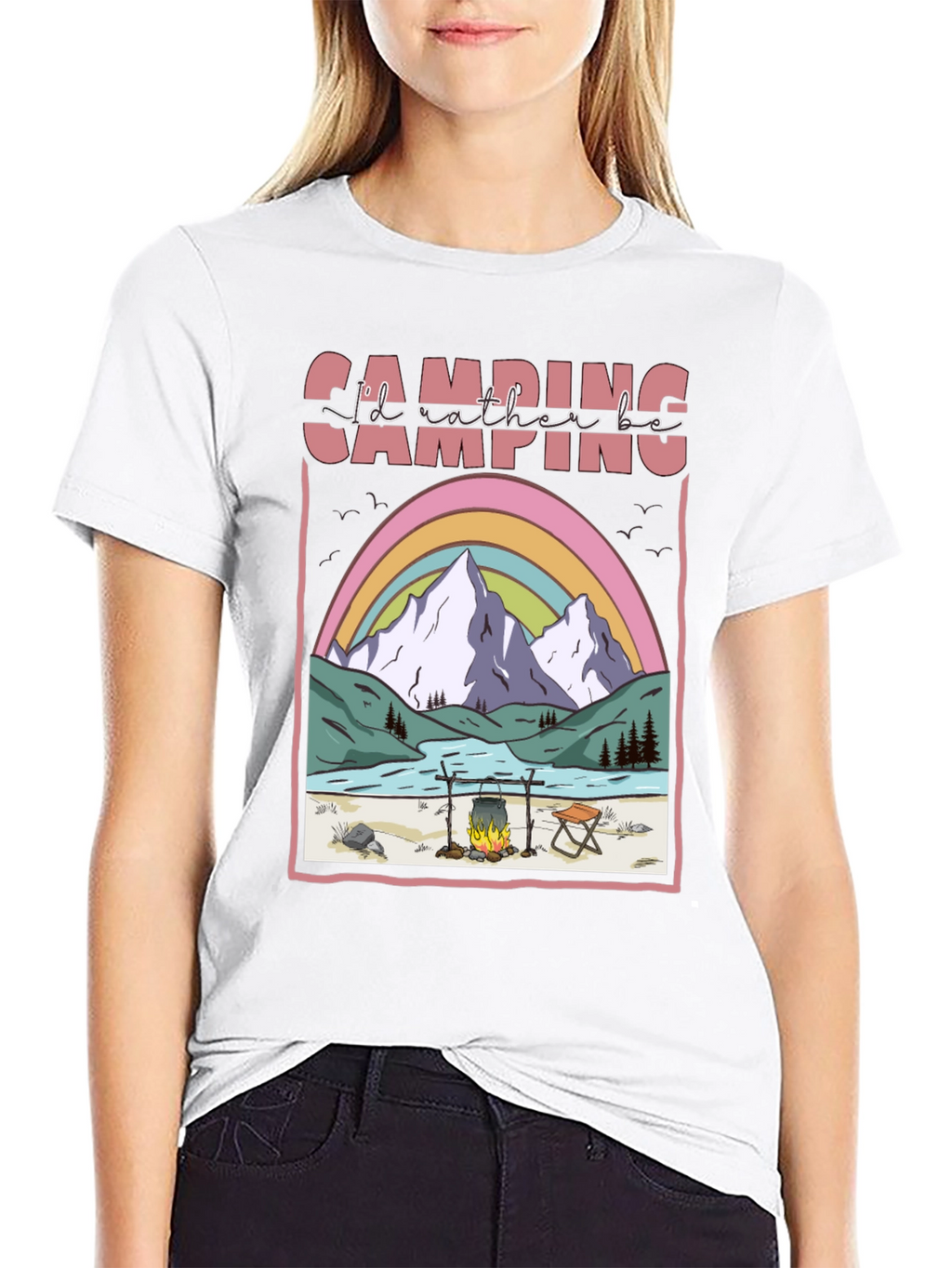 Camping Graphic T-Shirt: Id Rather Be Camping