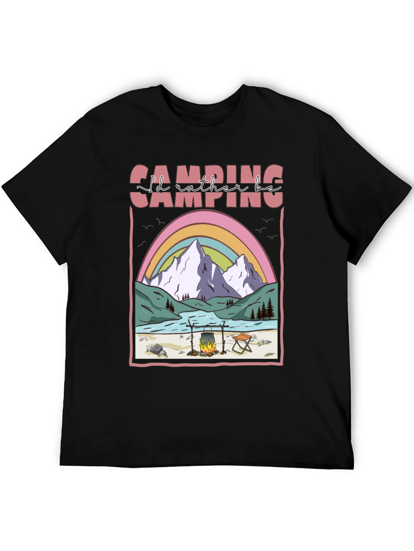 Camping Graphic T-Shirt: Id Rather Be Camping