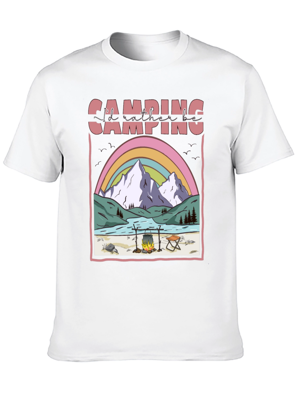 Camping Graphic T-Shirt: Id Rather Be Camping
