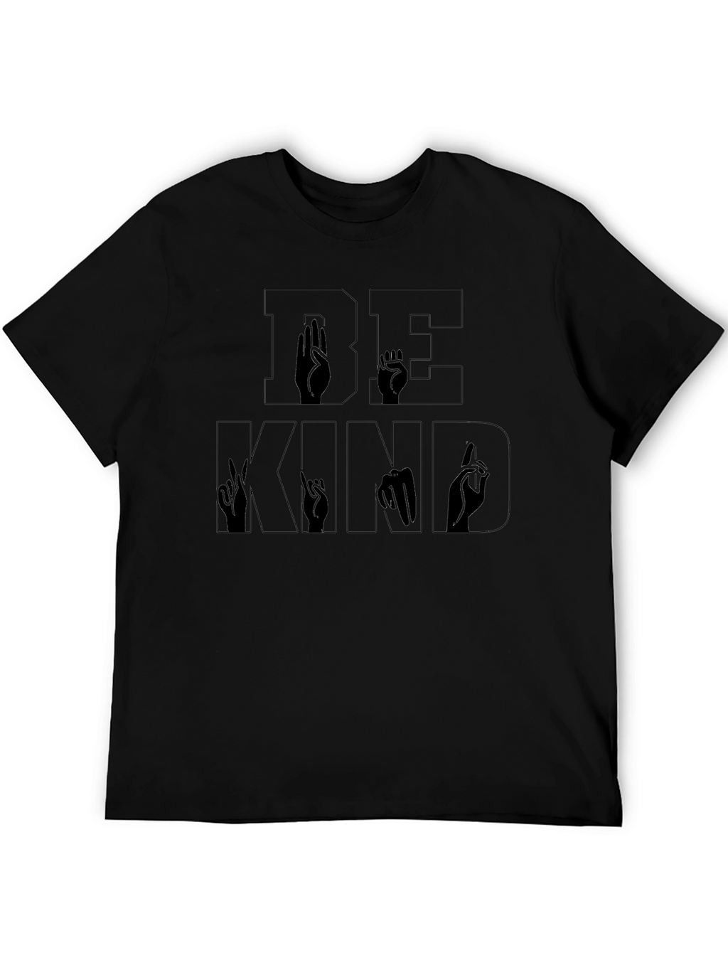 Be Kind Sign Language Black T-Shirt