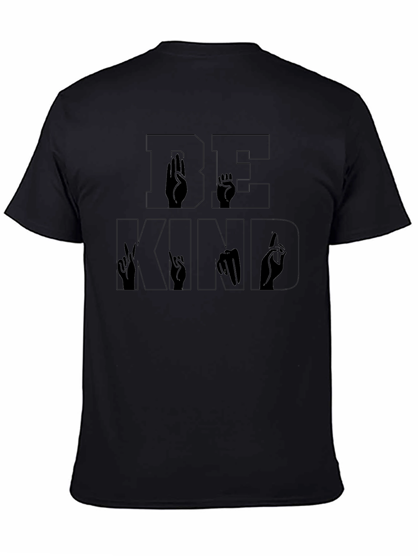 Be Kind Sign Language Black T-Shirt