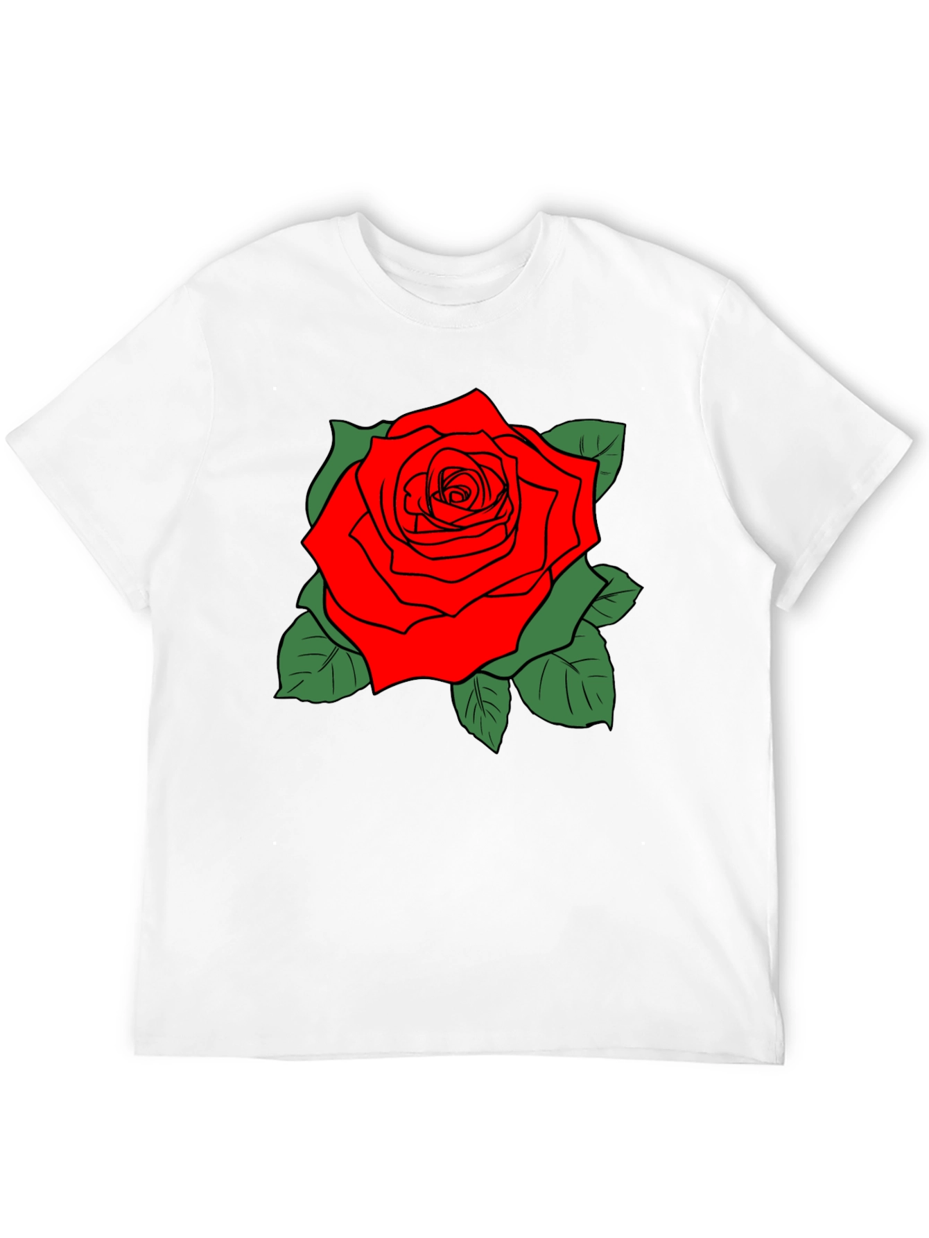 Bold Rose Graphic Black T-Shirt
