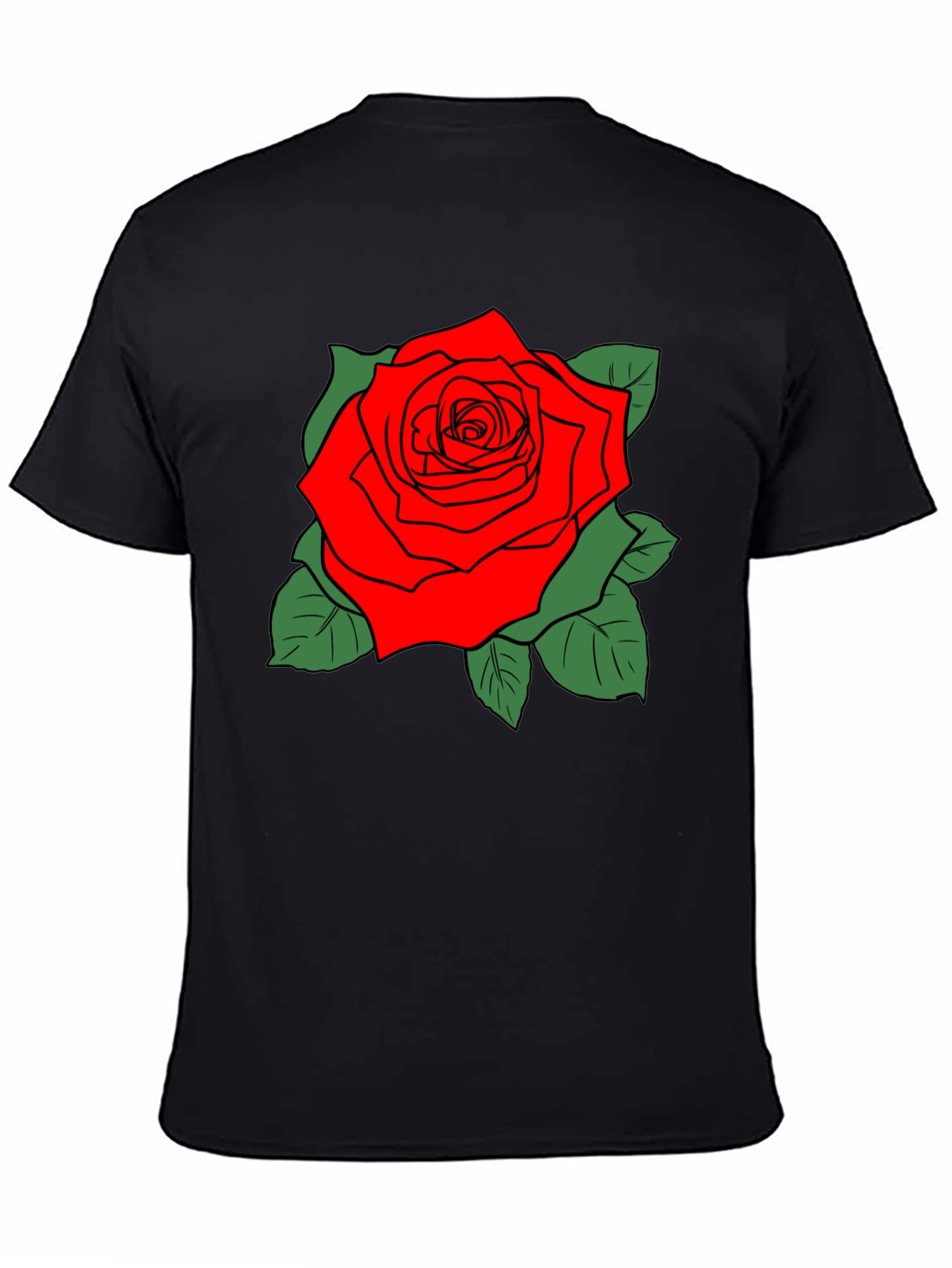 Bold Rose Graphic Black T-Shirt