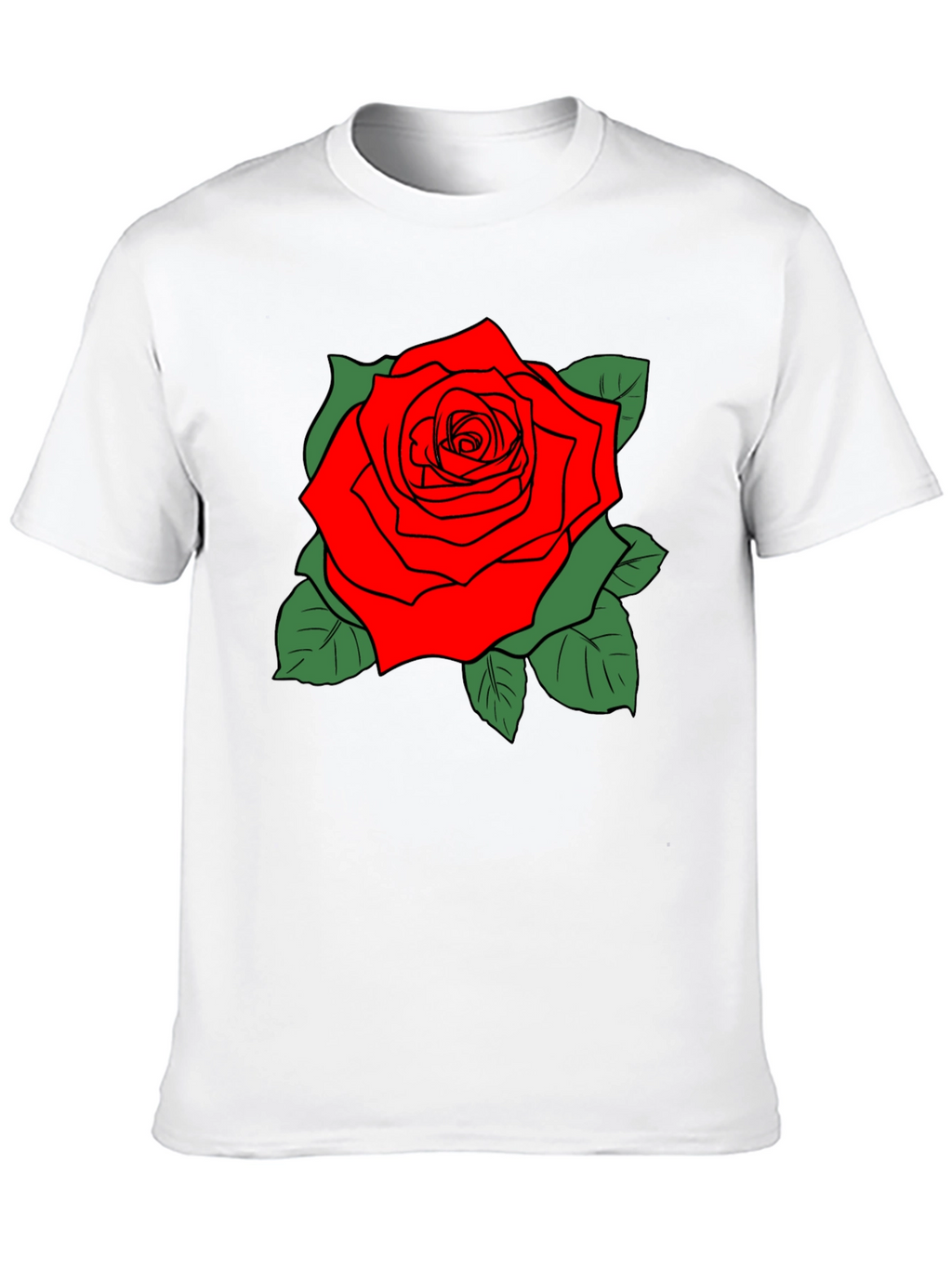 Bold Rose Graphic Black T-Shirt