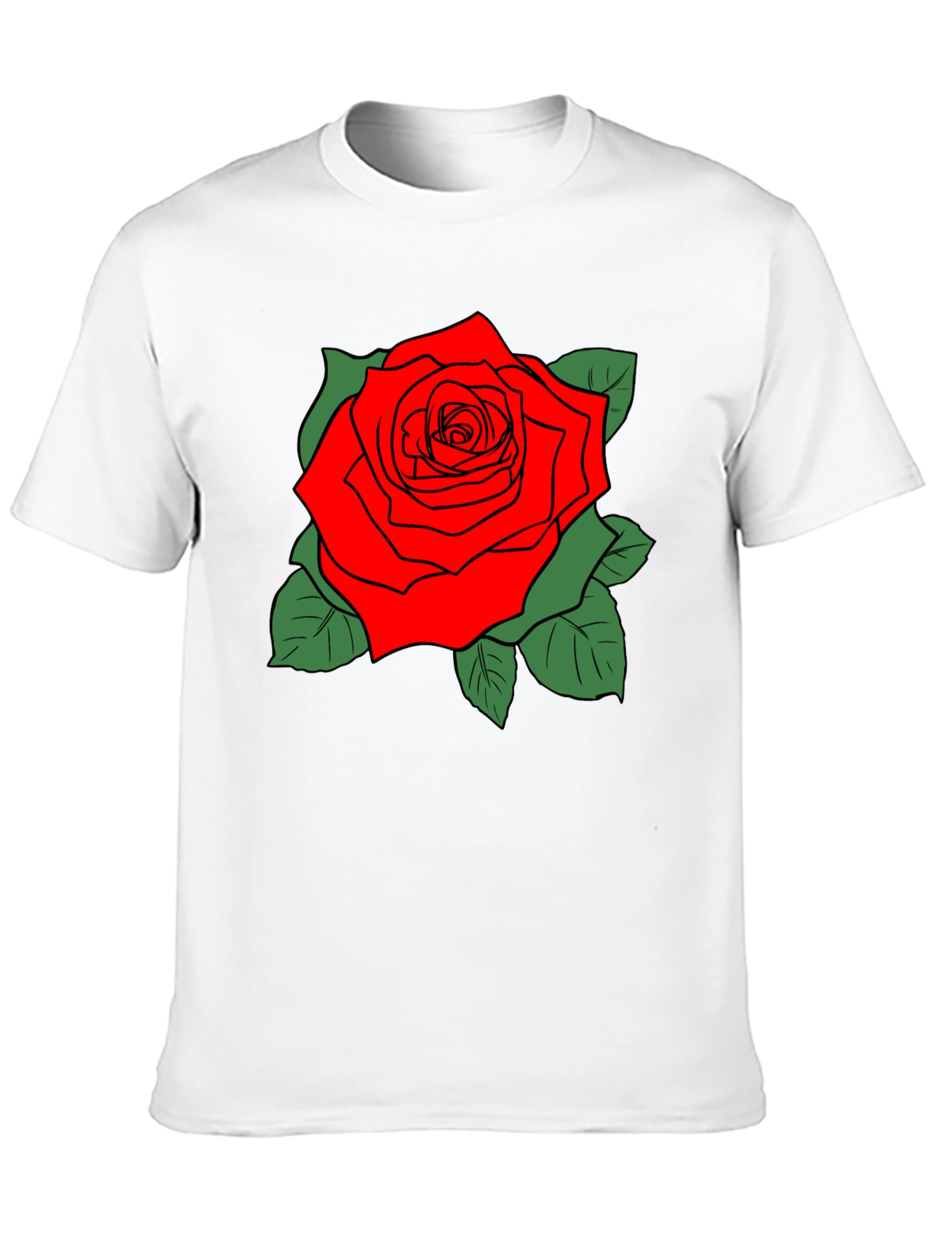 Bold Rose Graphic Black T-Shirt
