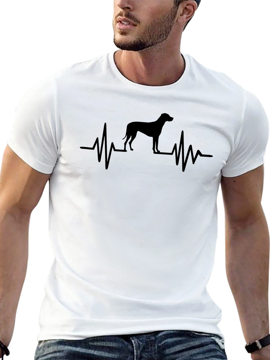 Dog Heartbeat T-Shirt - Black Casual Wear