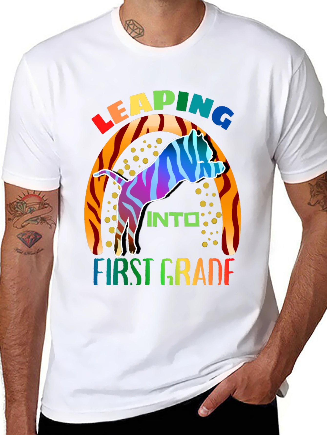 Leaping into First Grade Kids T-Shirt