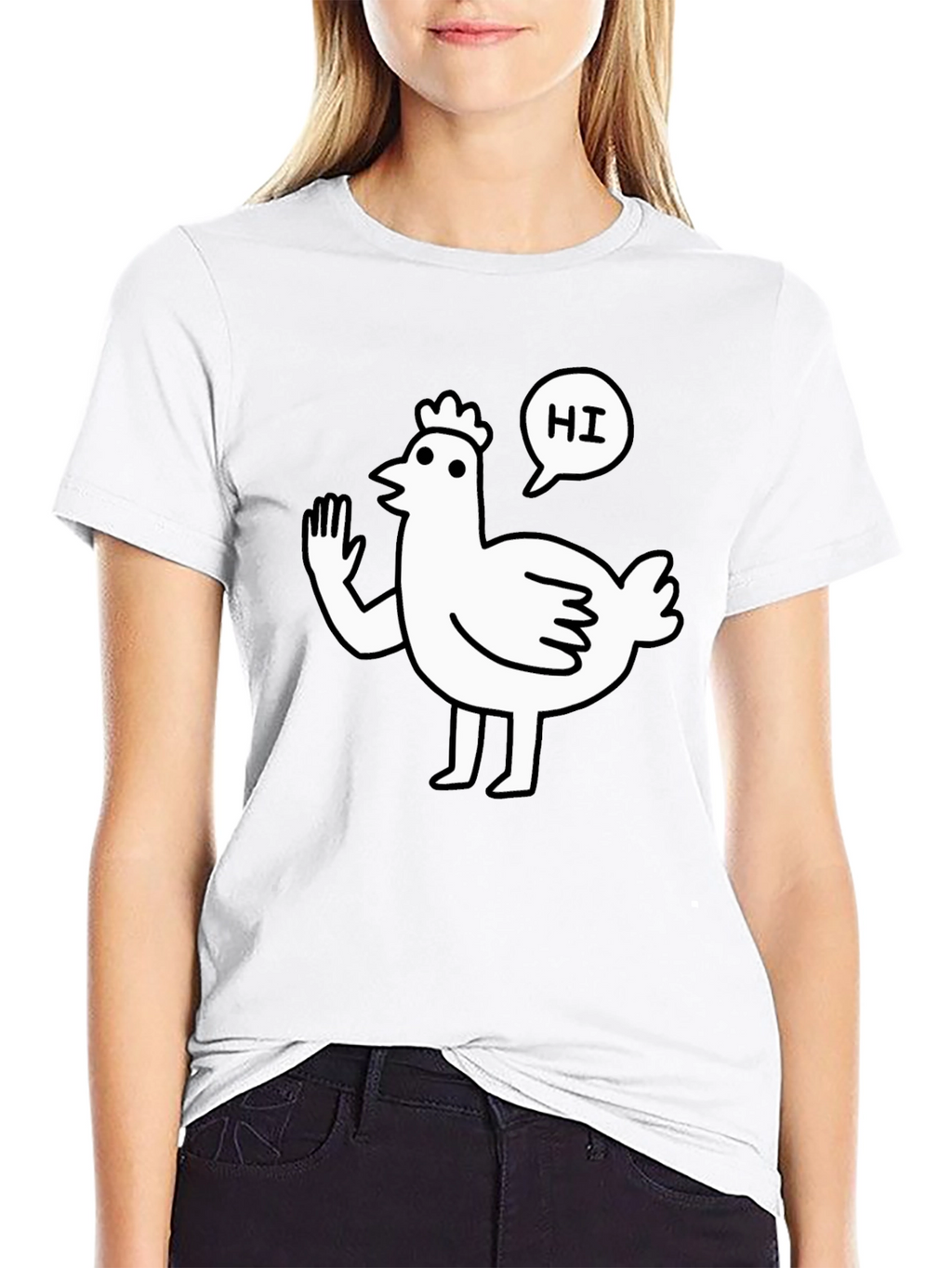 Funny Chicken Waving Hi T-Shirt