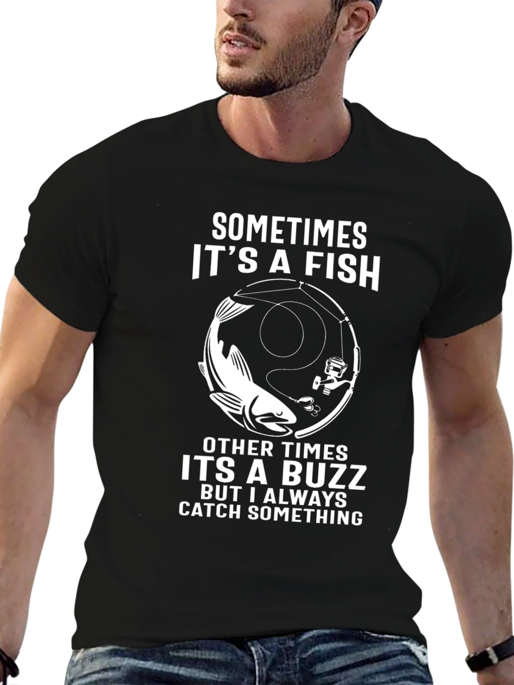 Funny Fishing T-Shirt - Catch Something Design