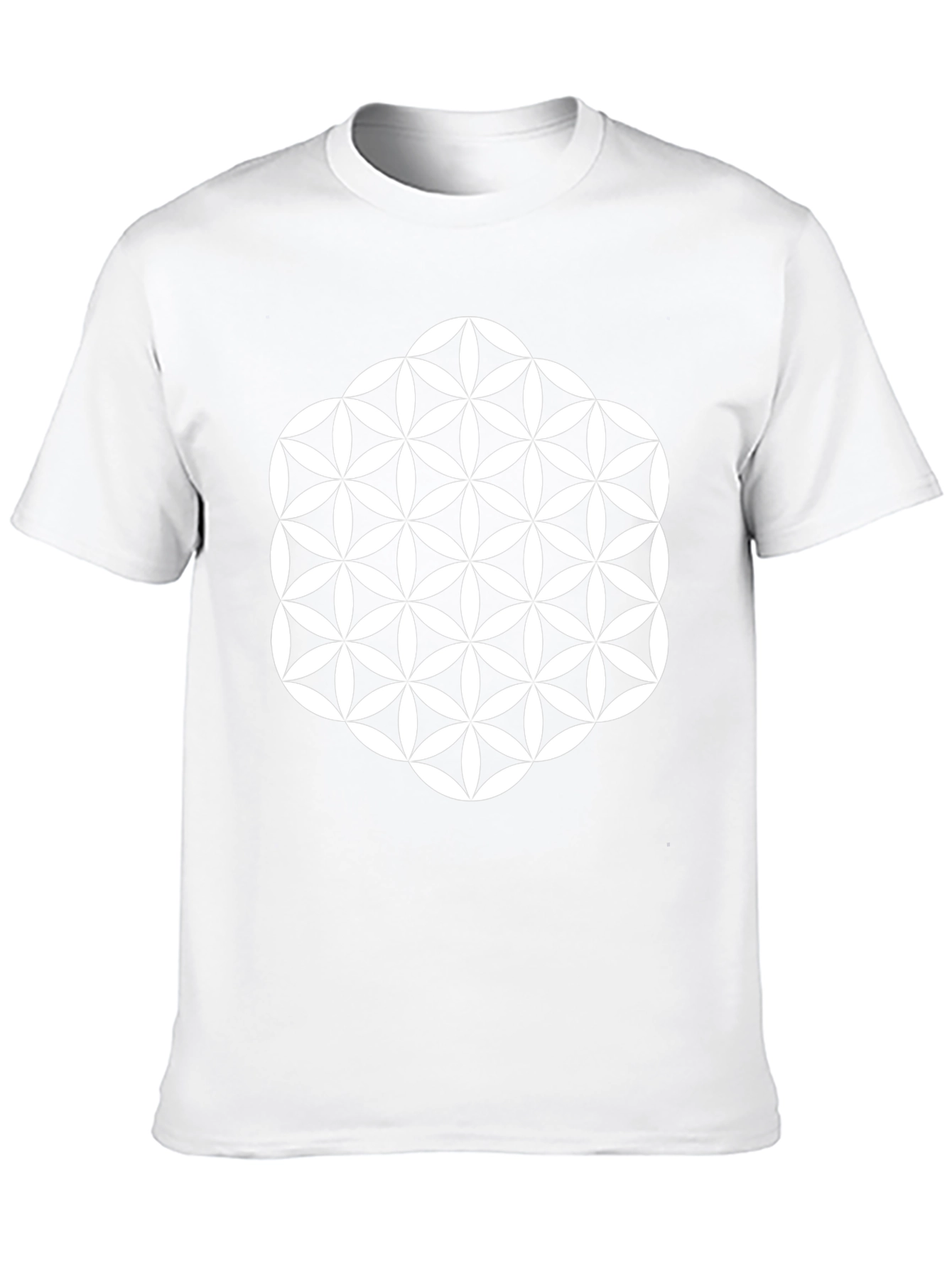 Geometric Flower of Life Graphic Tee - Black