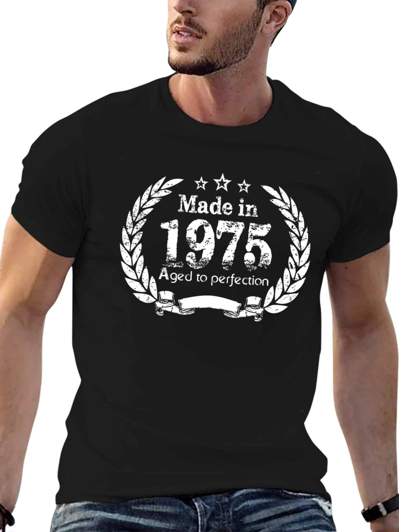 Made in 1975 Aged to Perfection Black T-Shirt