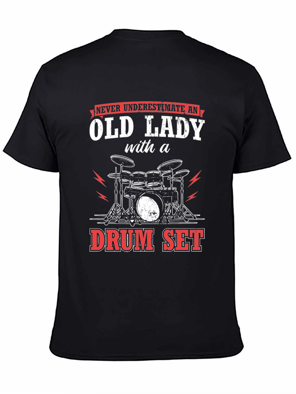 Funny Old Lady Drummer T-Shirt