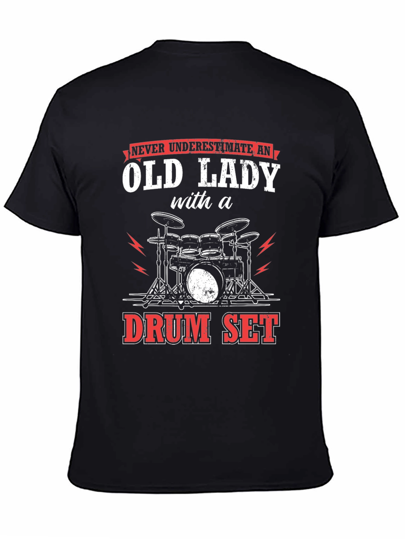 Funny Old Lady Drummer T-Shirt