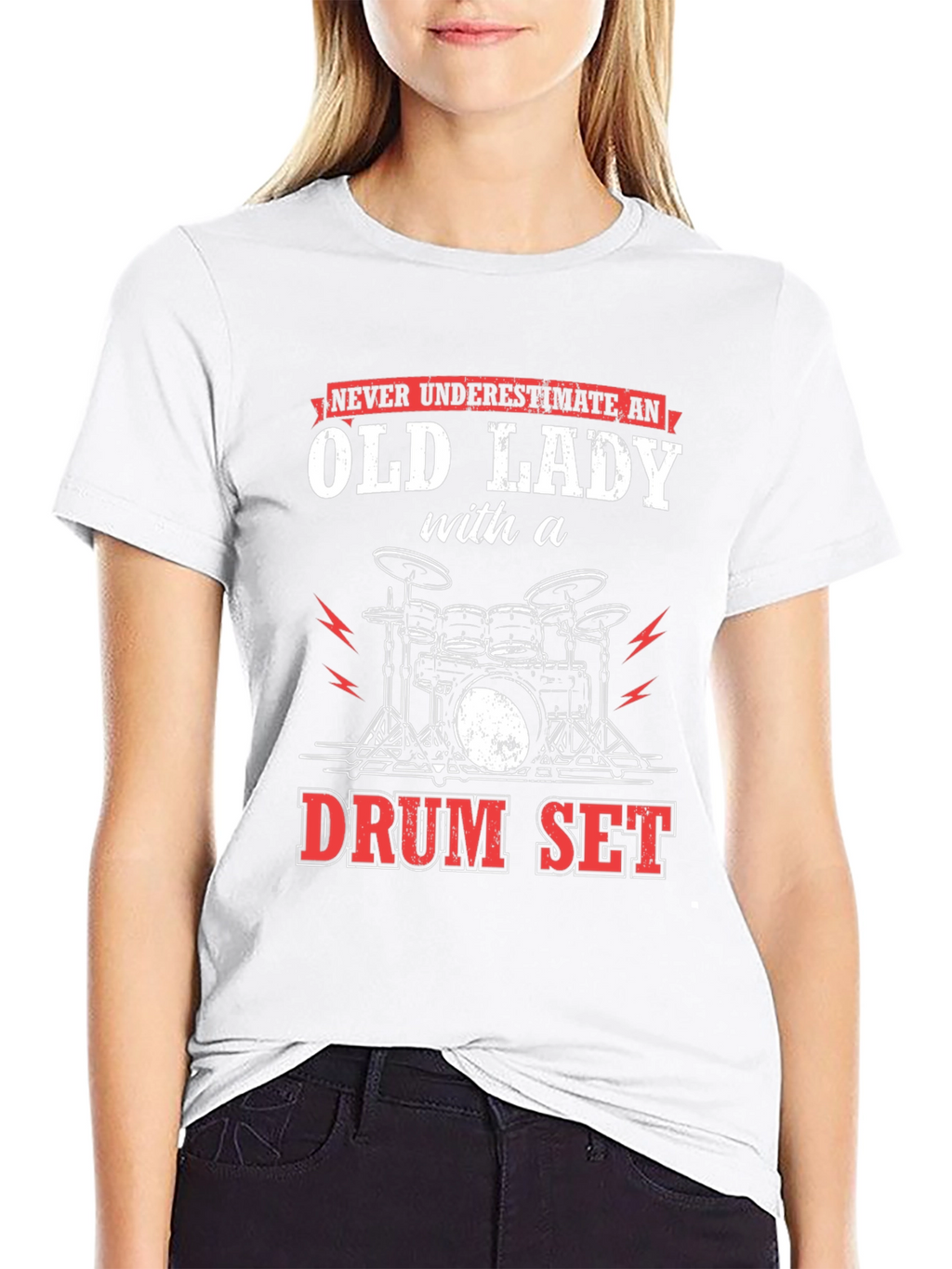 Funny Old Lady Drummer T-Shirt
