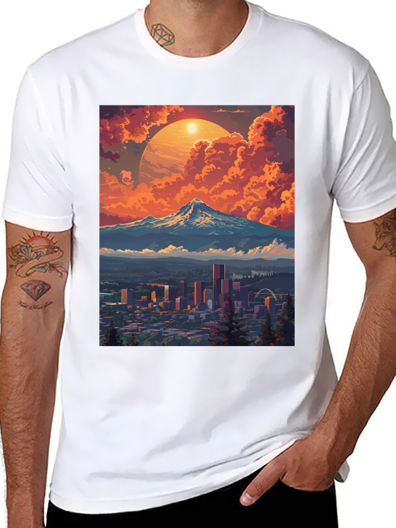 Cityscape Mountainscape T-Shirt