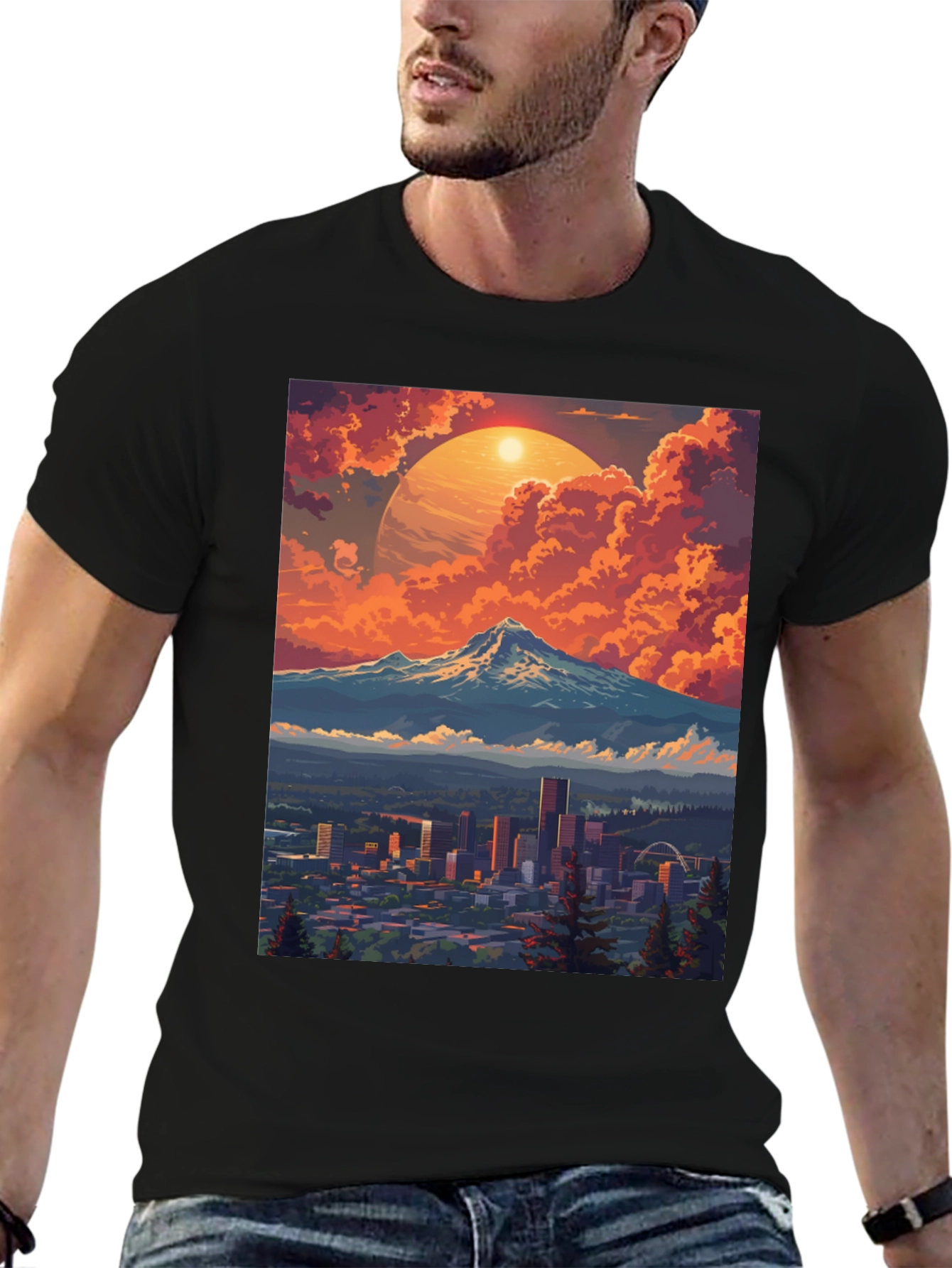 Cityscape Mountainscape T-Shirt