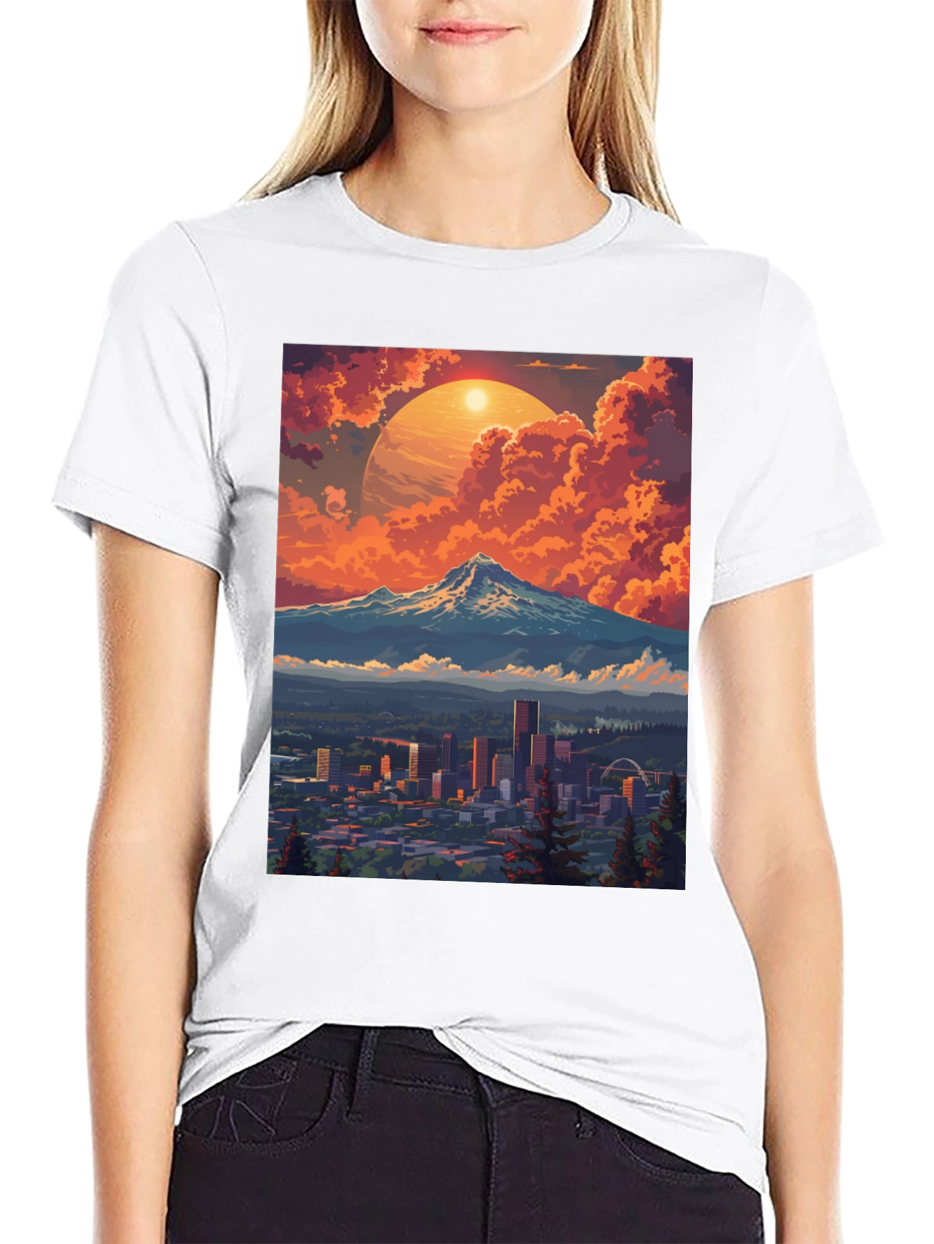 Cityscape Mountainscape T-Shirt