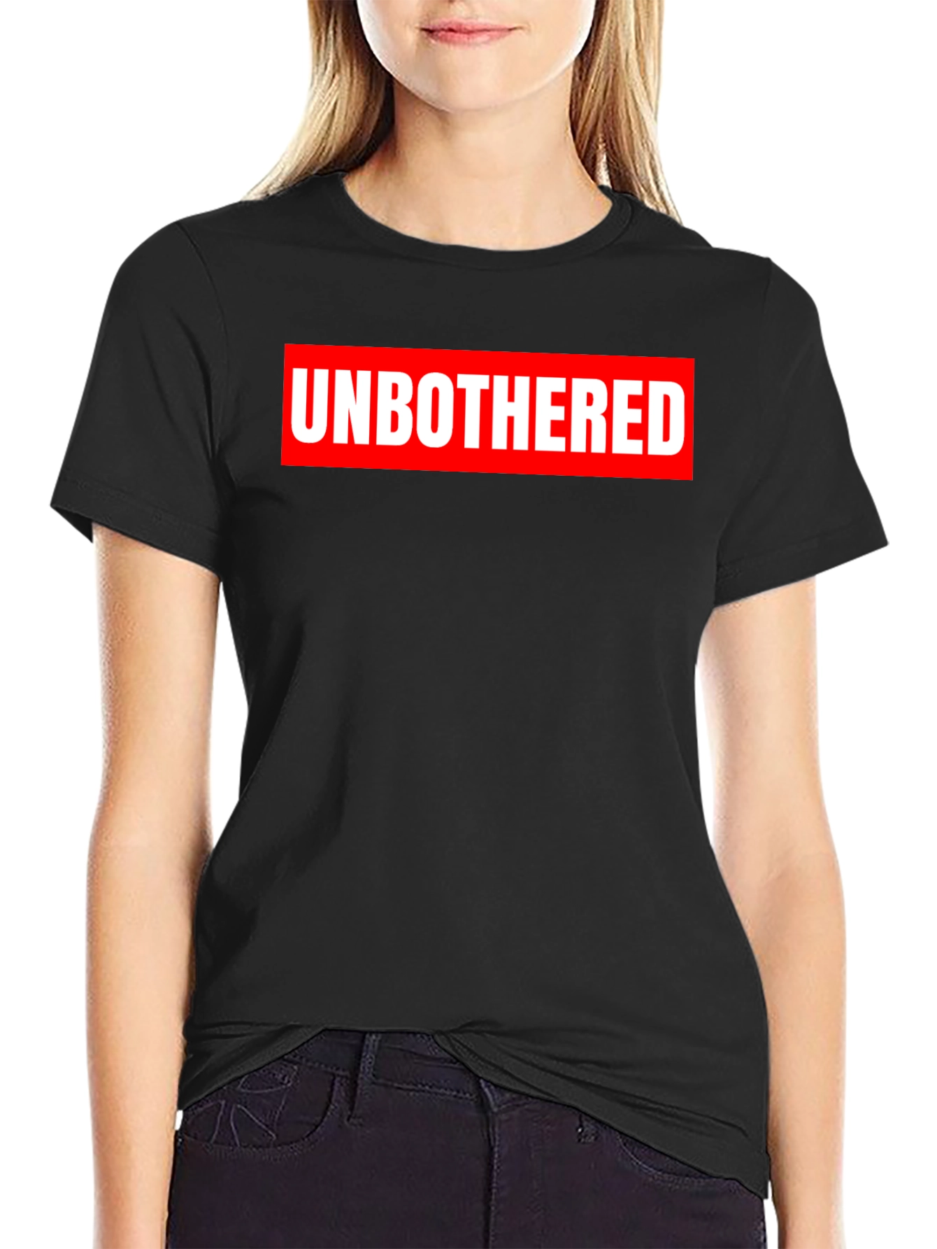 Unbothered Graphic T-Shirt - Black Crew Neck