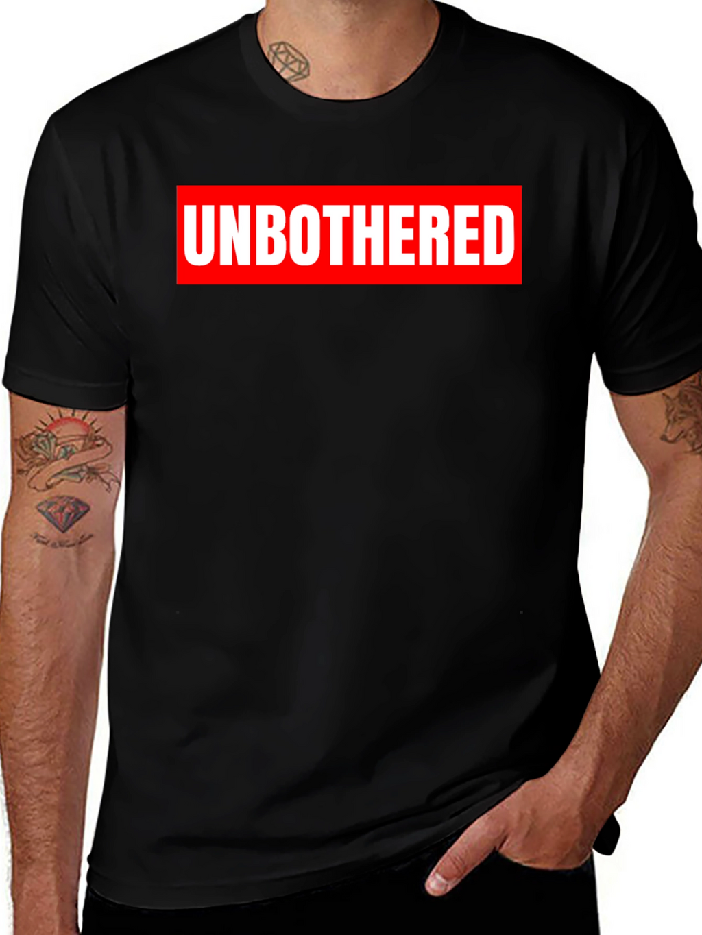 Unbothered Graphic T-Shirt - Black Crew Neck