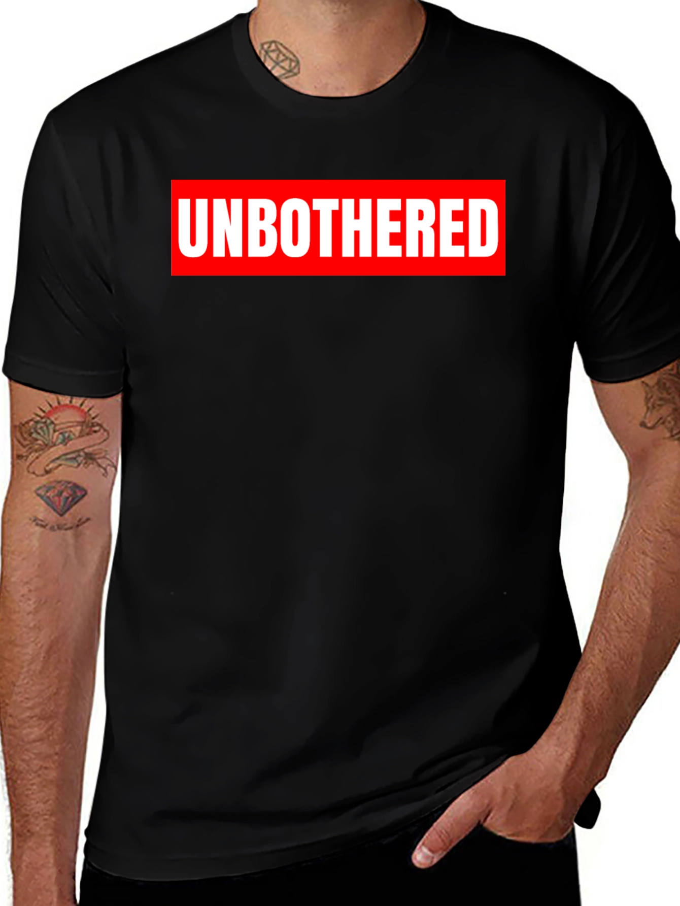 Unbothered Graphic T-Shirt - Black Crew Neck