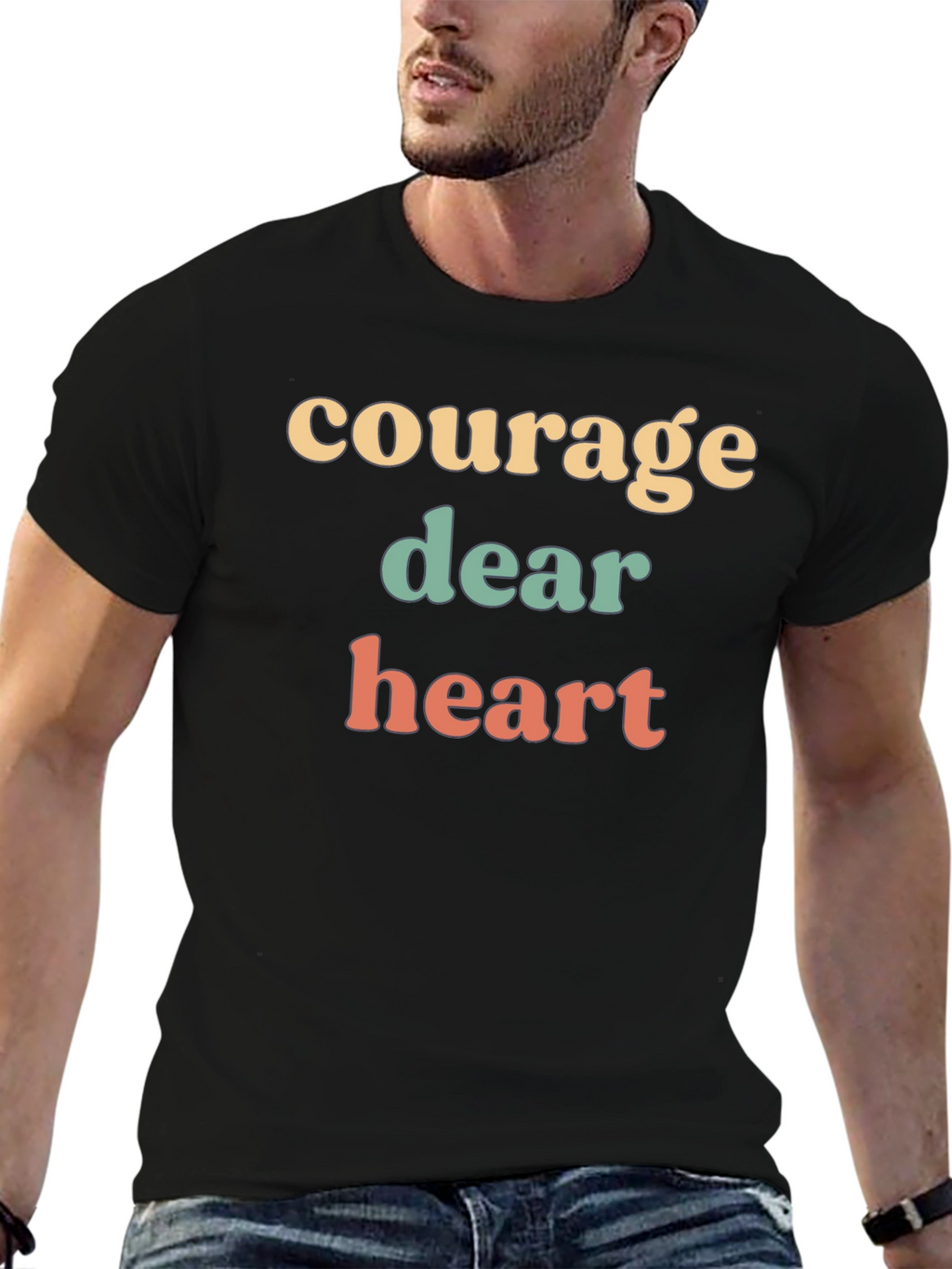 Courage Dear Heart Graphic Tee - Unisex Black T-Shirt