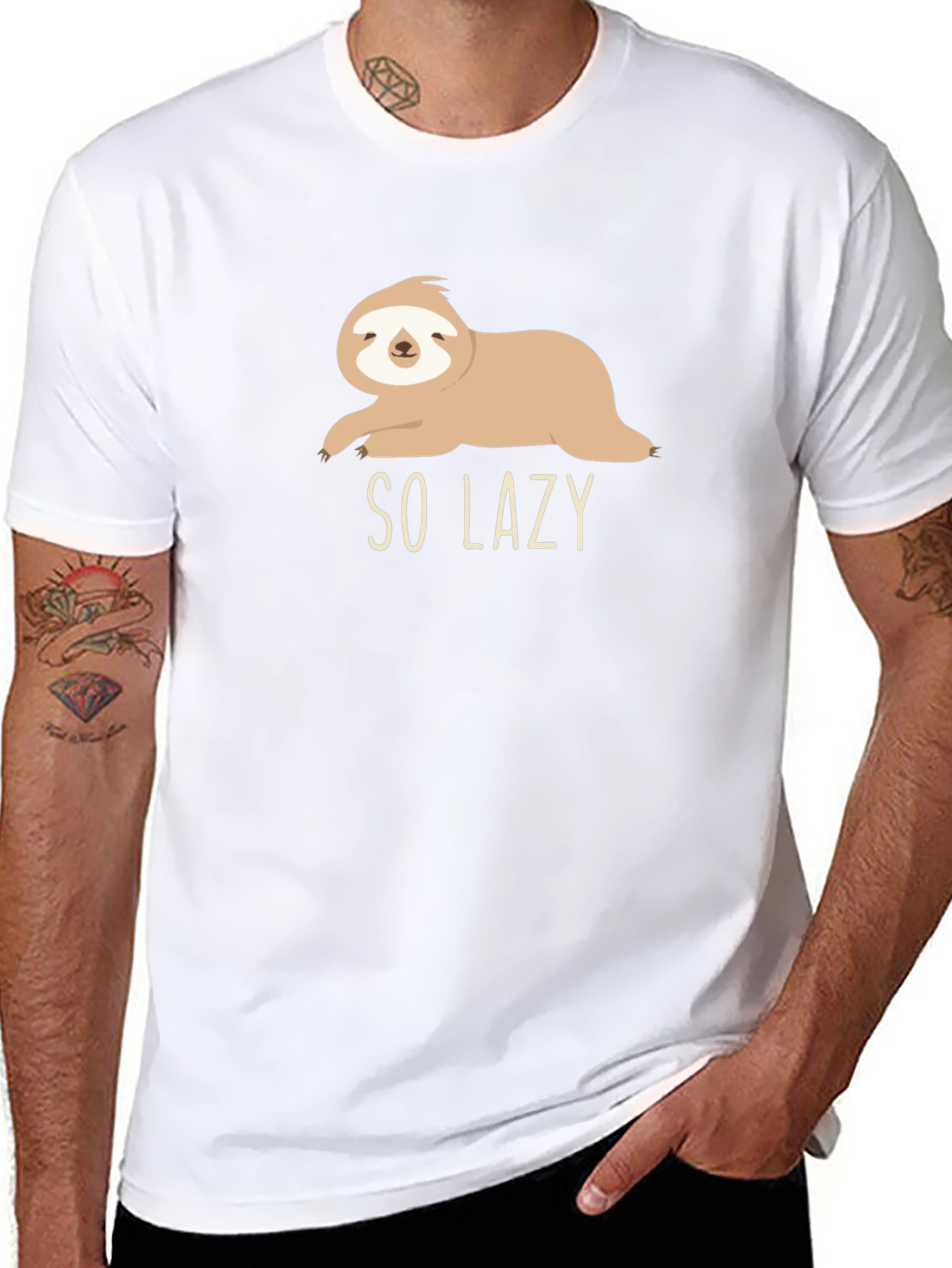 So Lazy Sloth Graphic Tee - Comfy Casual Style