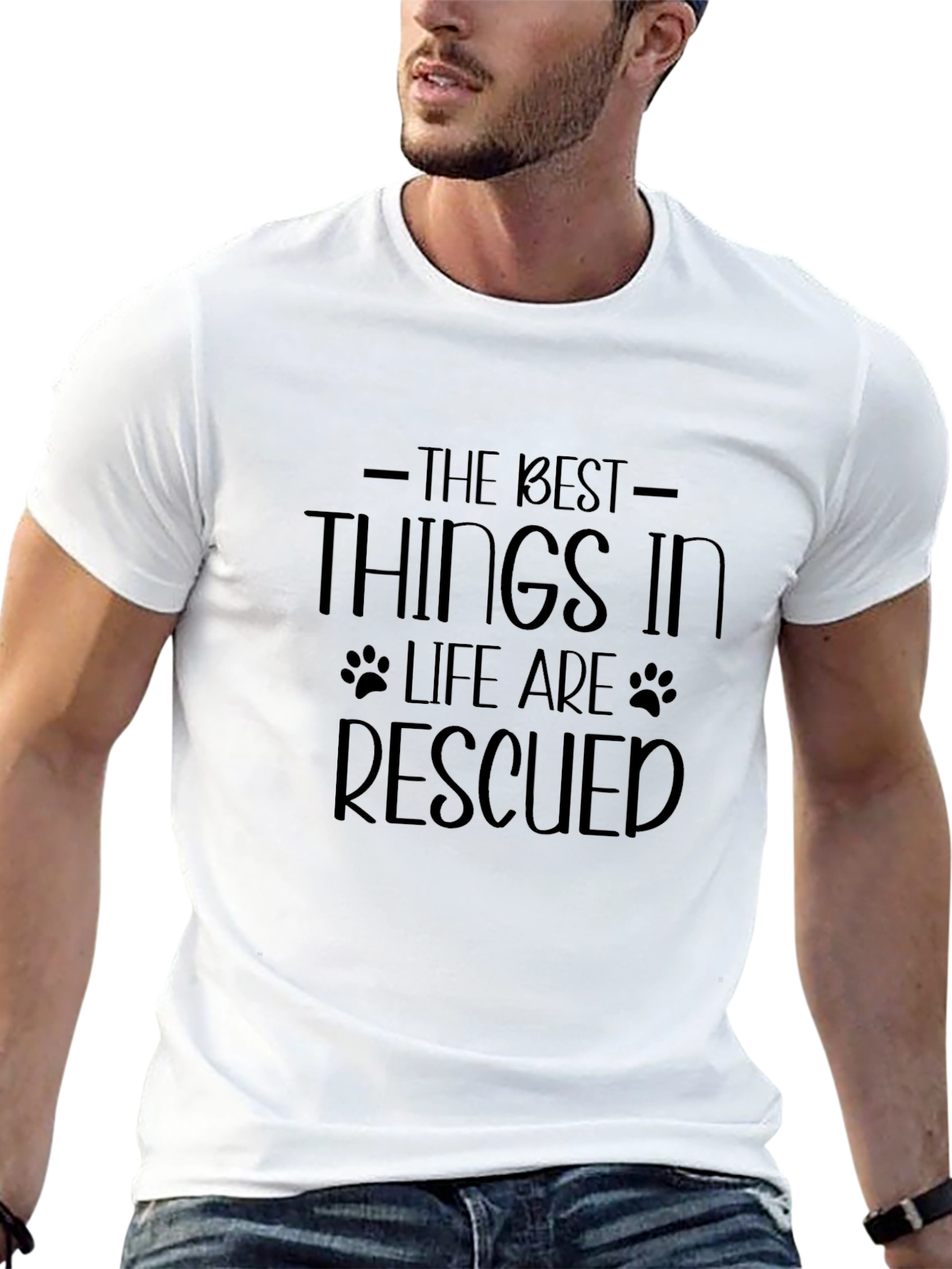Rescued is Best Black T-Shirt