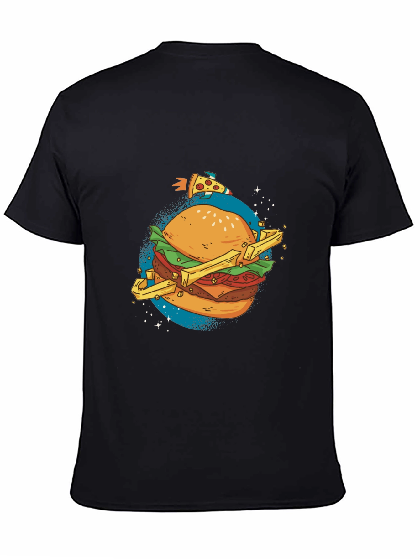 Space Food T-Shirt - Burger Pizza Design