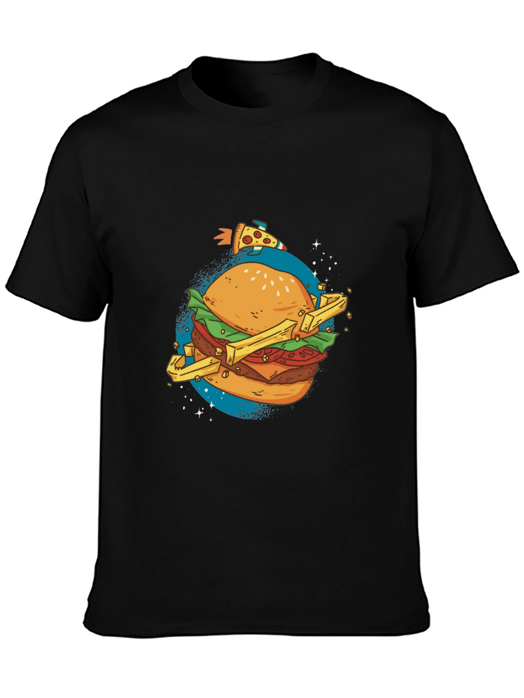 Space Food T-Shirt - Burger Pizza Design