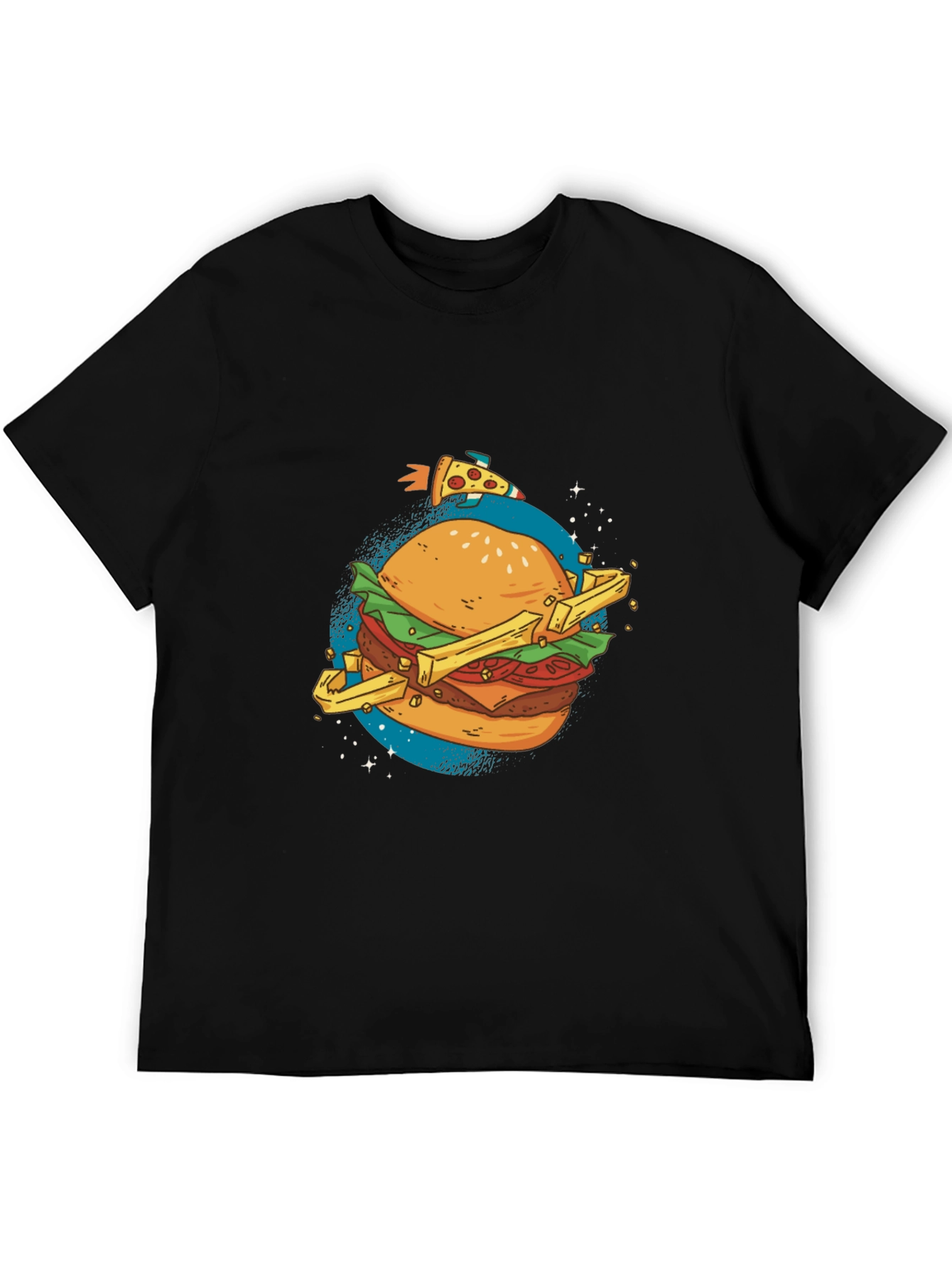 Space Food T-Shirt - Burger Pizza Design
