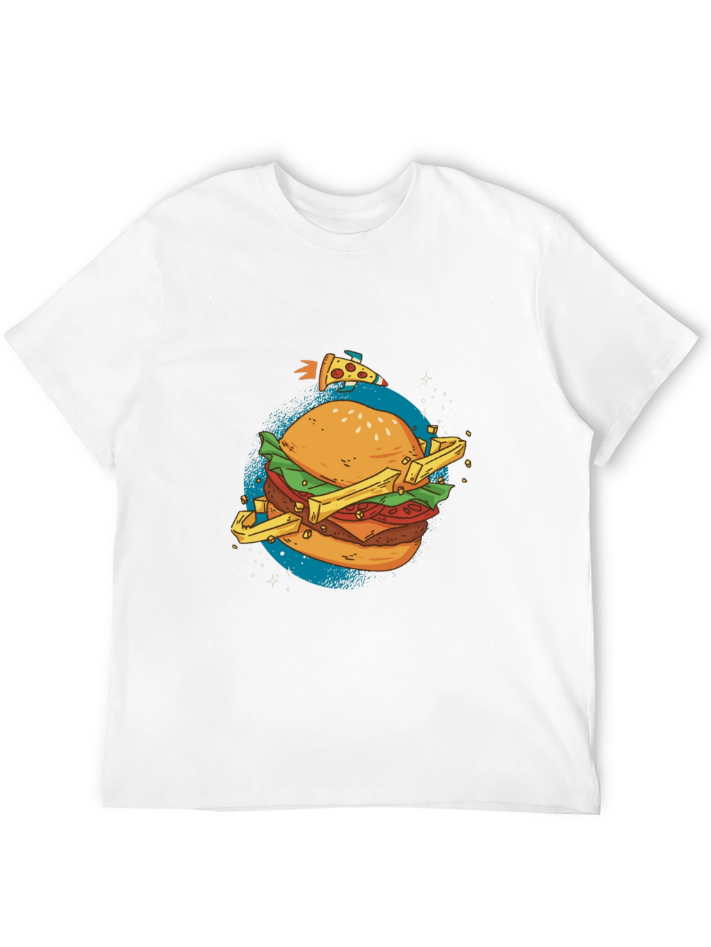 Space Food T-Shirt - Burger Pizza Design