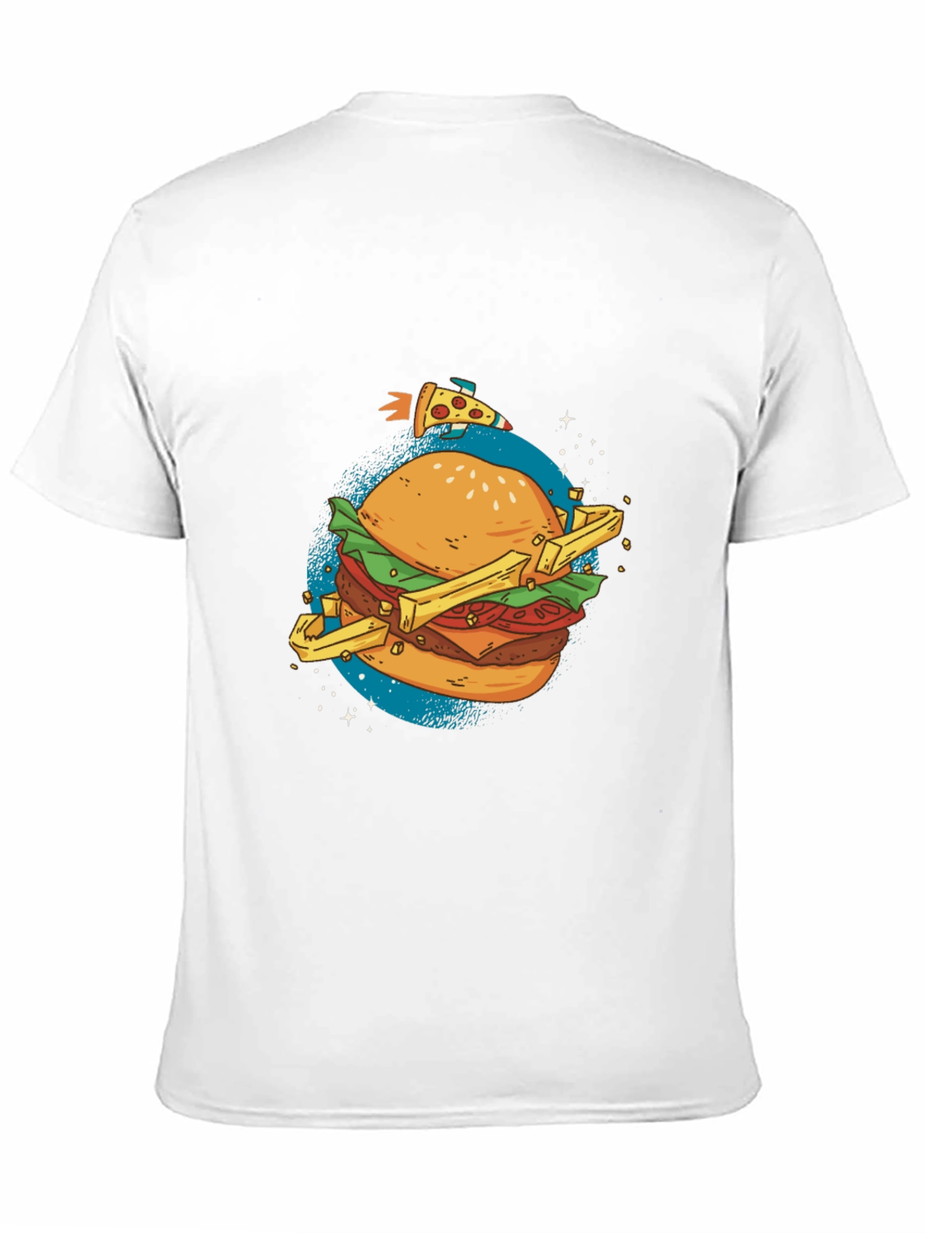 Space Food T-Shirt - Burger Pizza Design