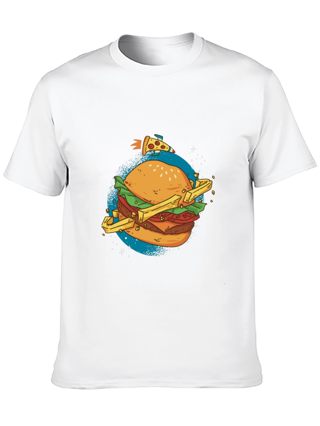 Space Food T-Shirt - Burger Pizza Design