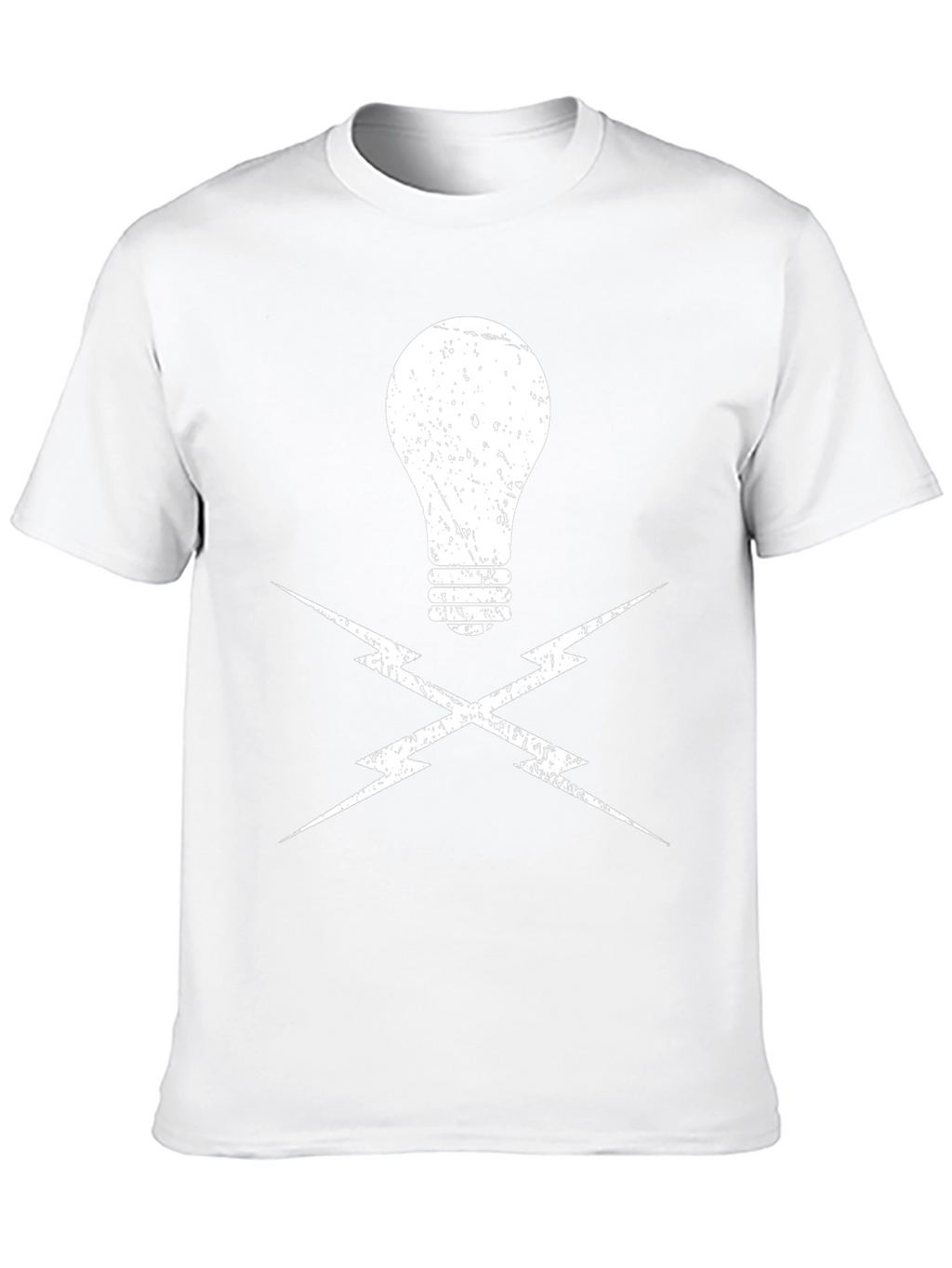 Electrician Light Bulb and Lightning Bolt Black T-Shirt