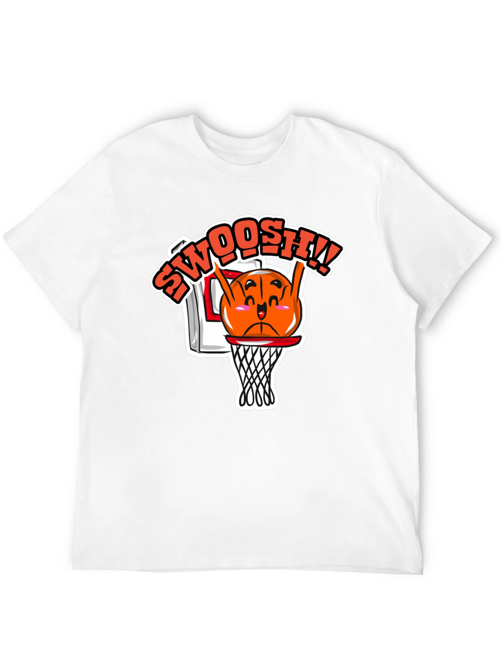 Funny Basketball Cartoon Black T-Shirt