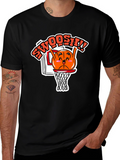 Funny Basketball Cartoon Black T-Shirt
