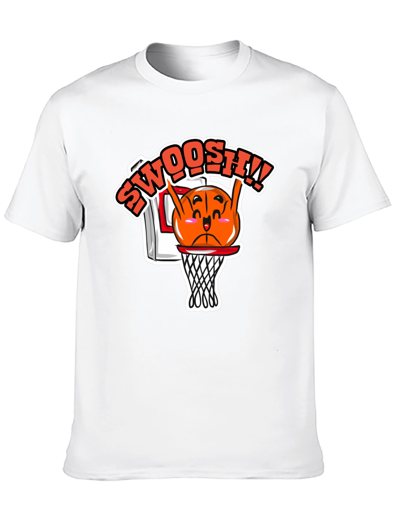 Funny Basketball Cartoon Black T-Shirt