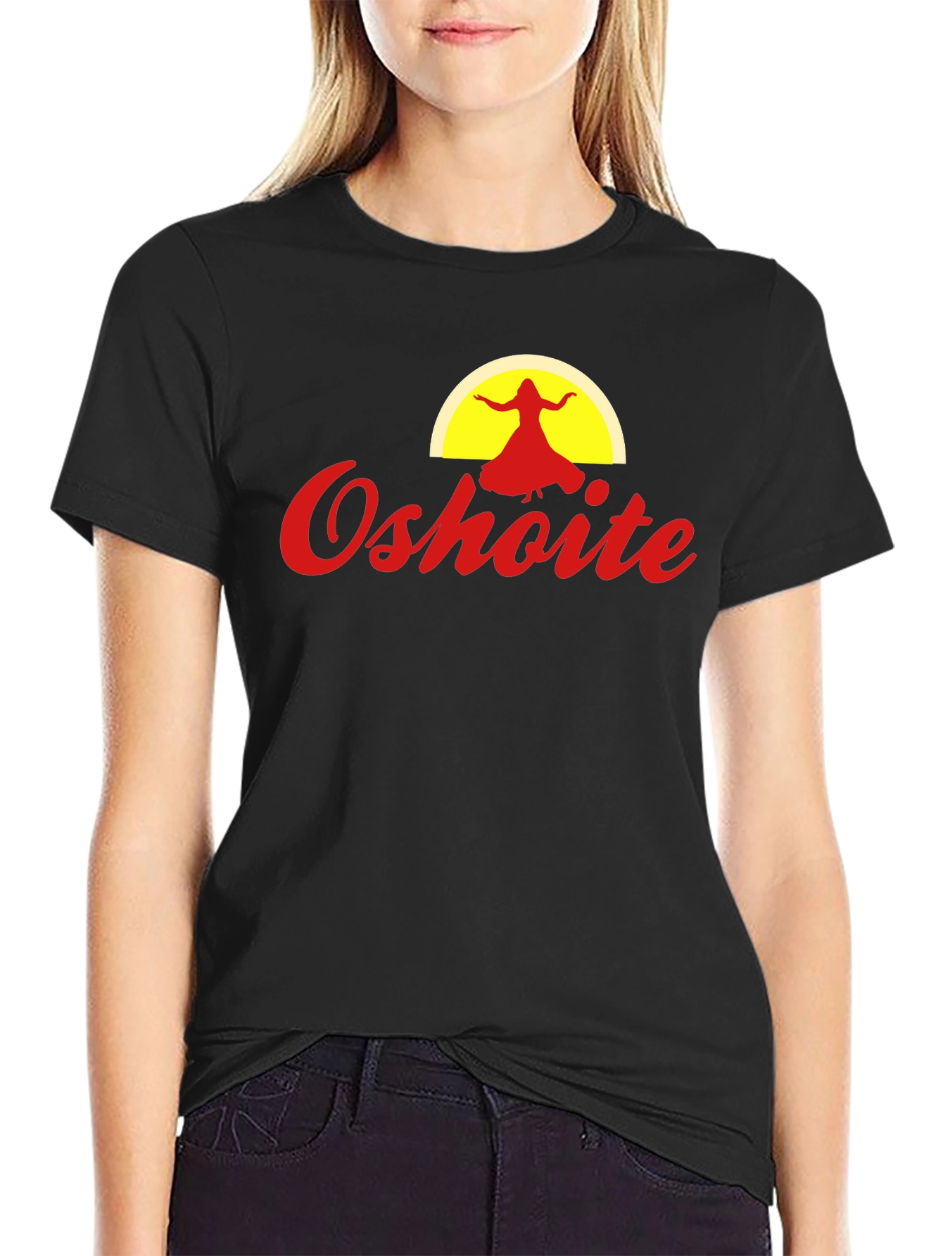 Oshoite Black T-Shirt - Yoga Dance Graphic Tee
