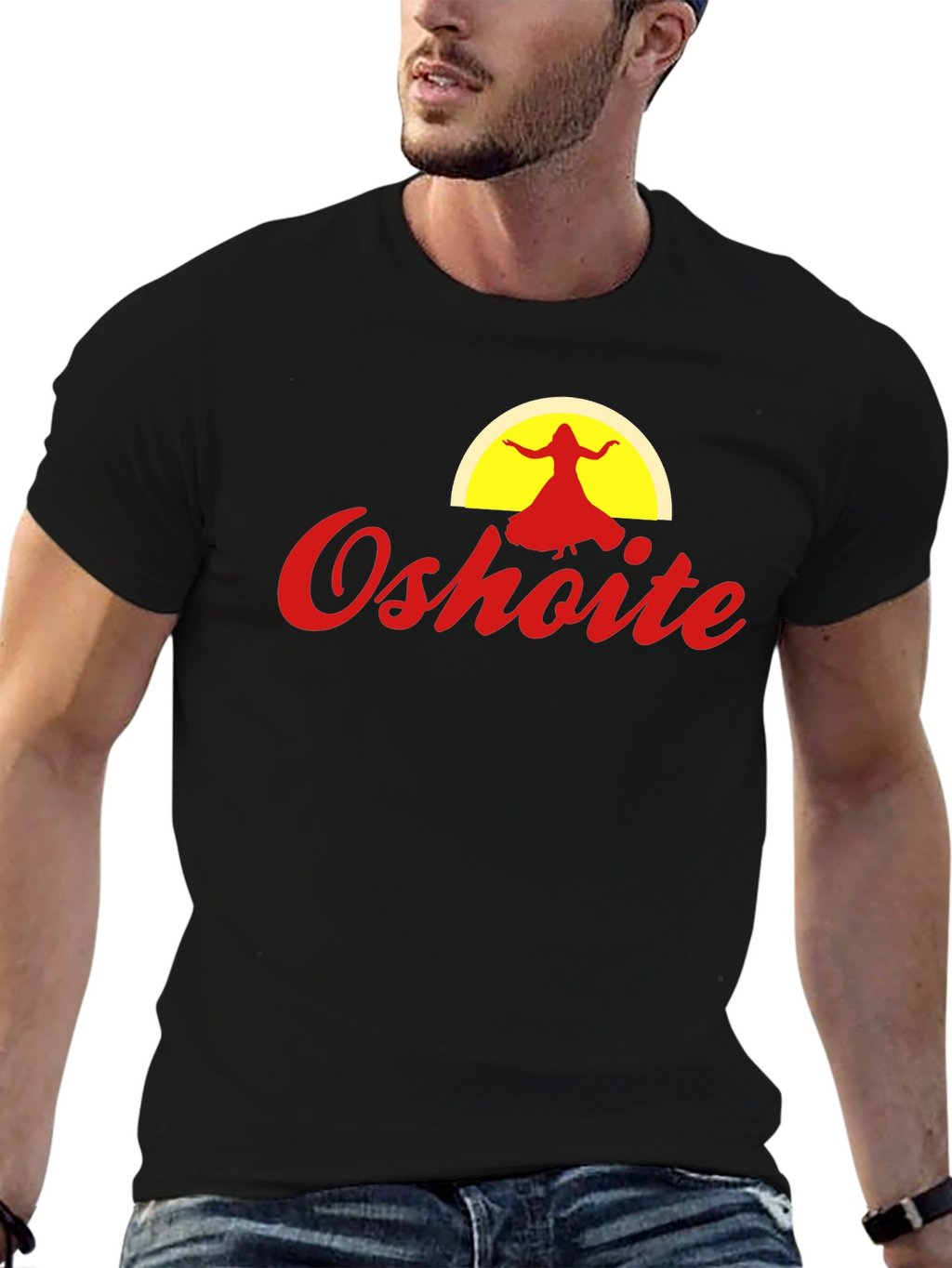 Oshoite Black T-Shirt - Yoga Dance Graphic Tee
