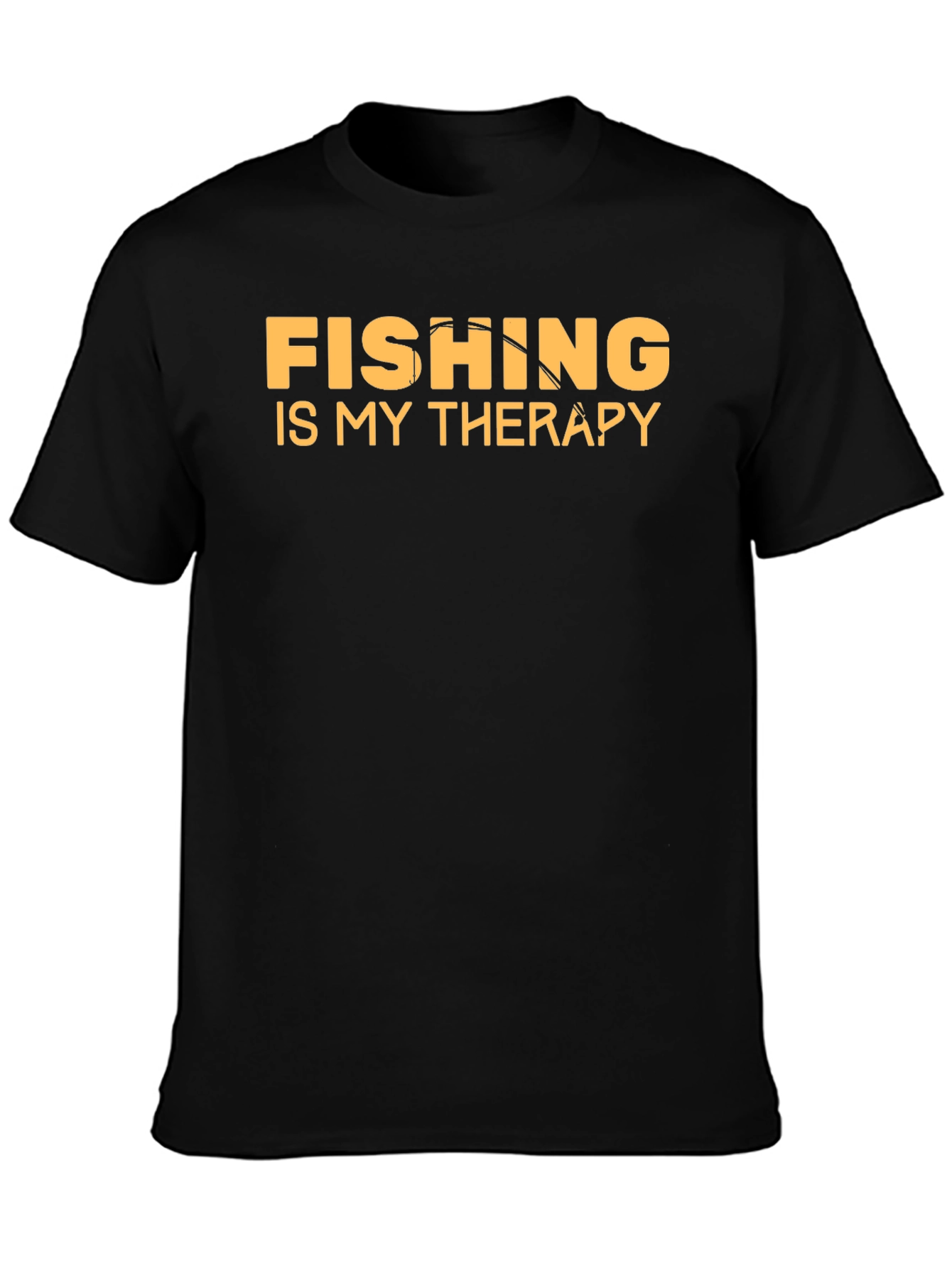 Fishing is My Therapy T-Shirt Black