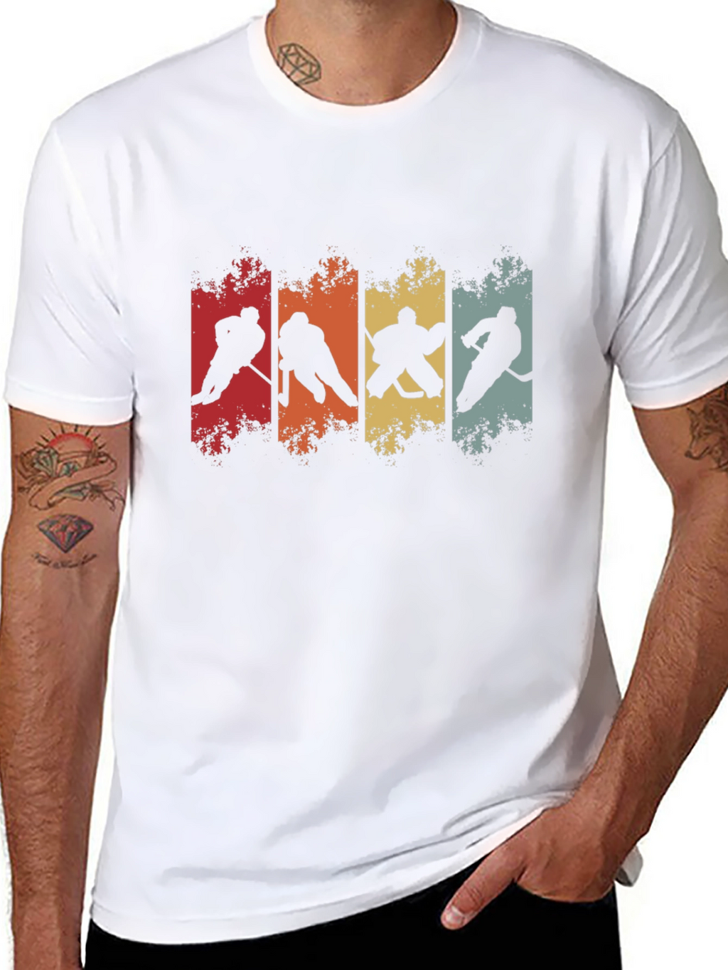 Retro Hockey Silhouette Graphic Tee
