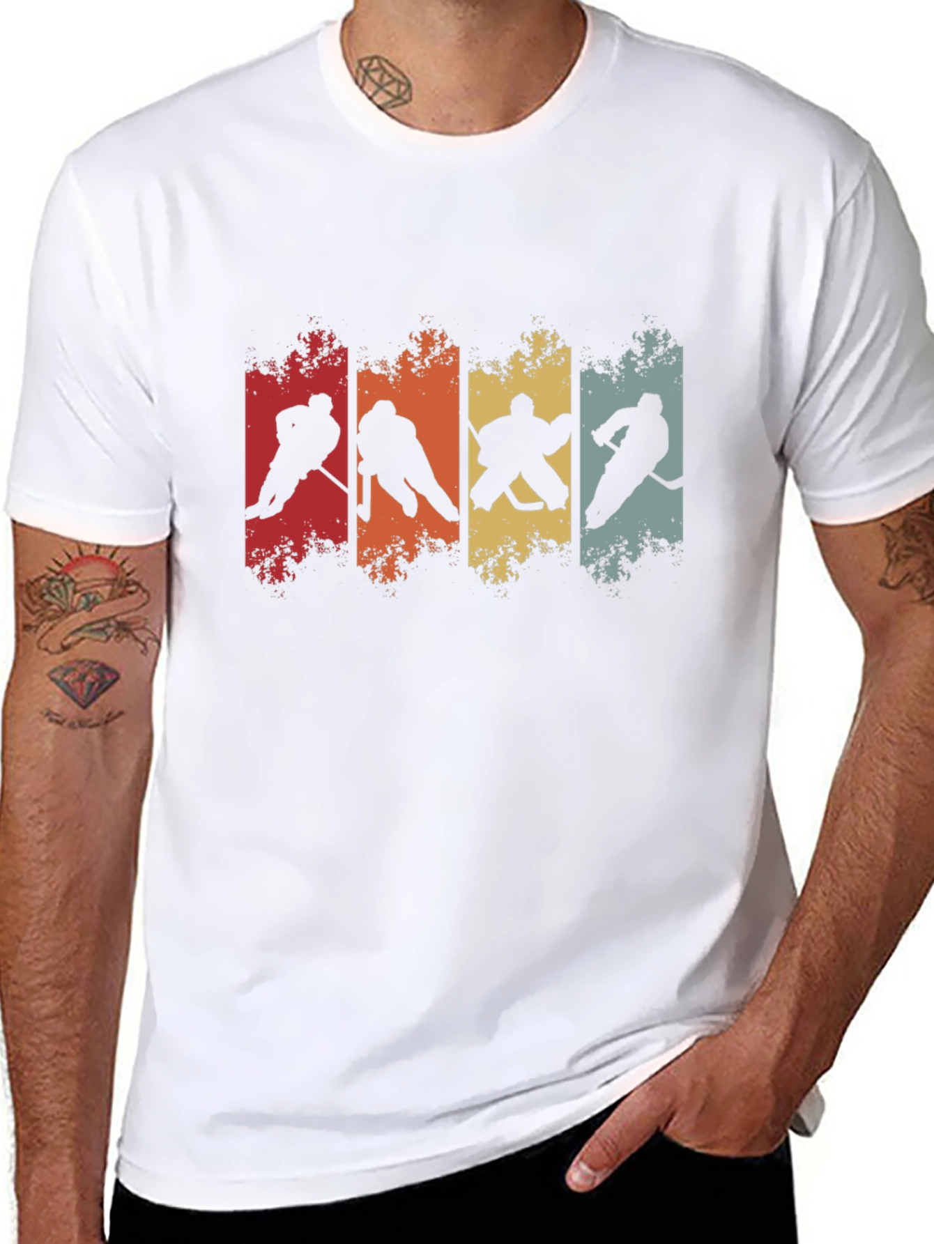 Retro Hockey Silhouette Graphic Tee