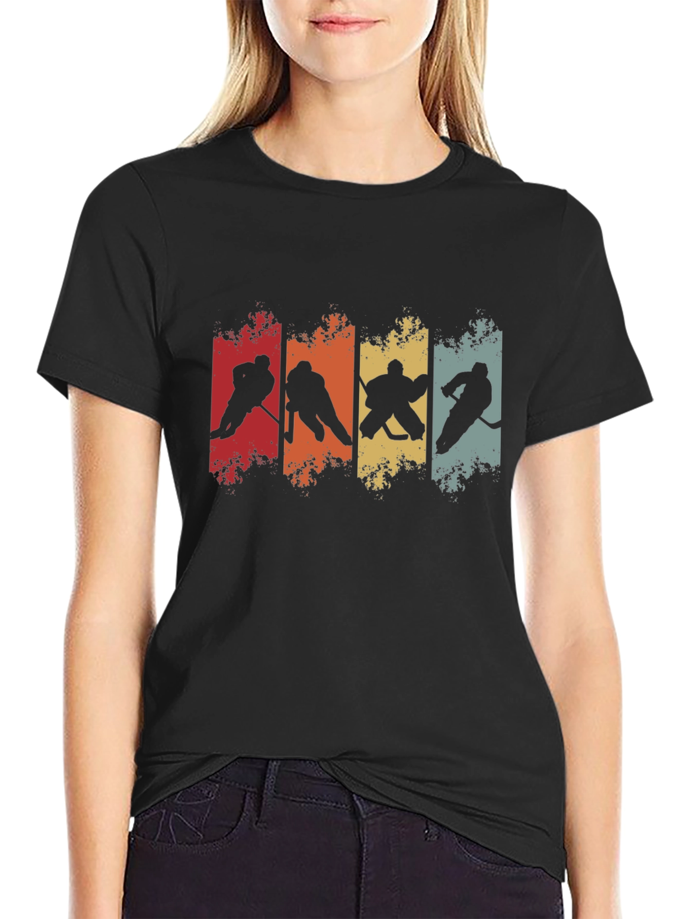 Retro Hockey Silhouette Graphic Tee