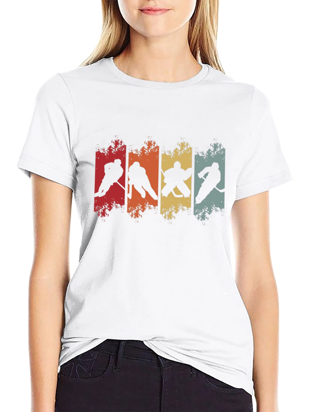 Retro Hockey Silhouette Graphic Tee