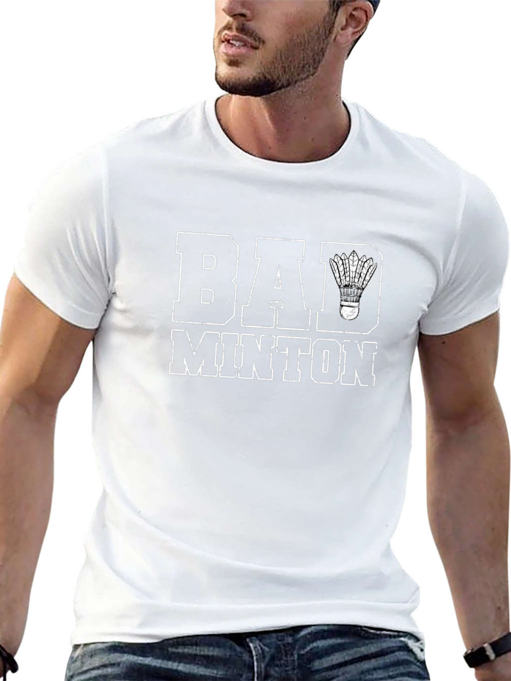 Badminton Graphic Tee - Sporty Casual T-Shirt